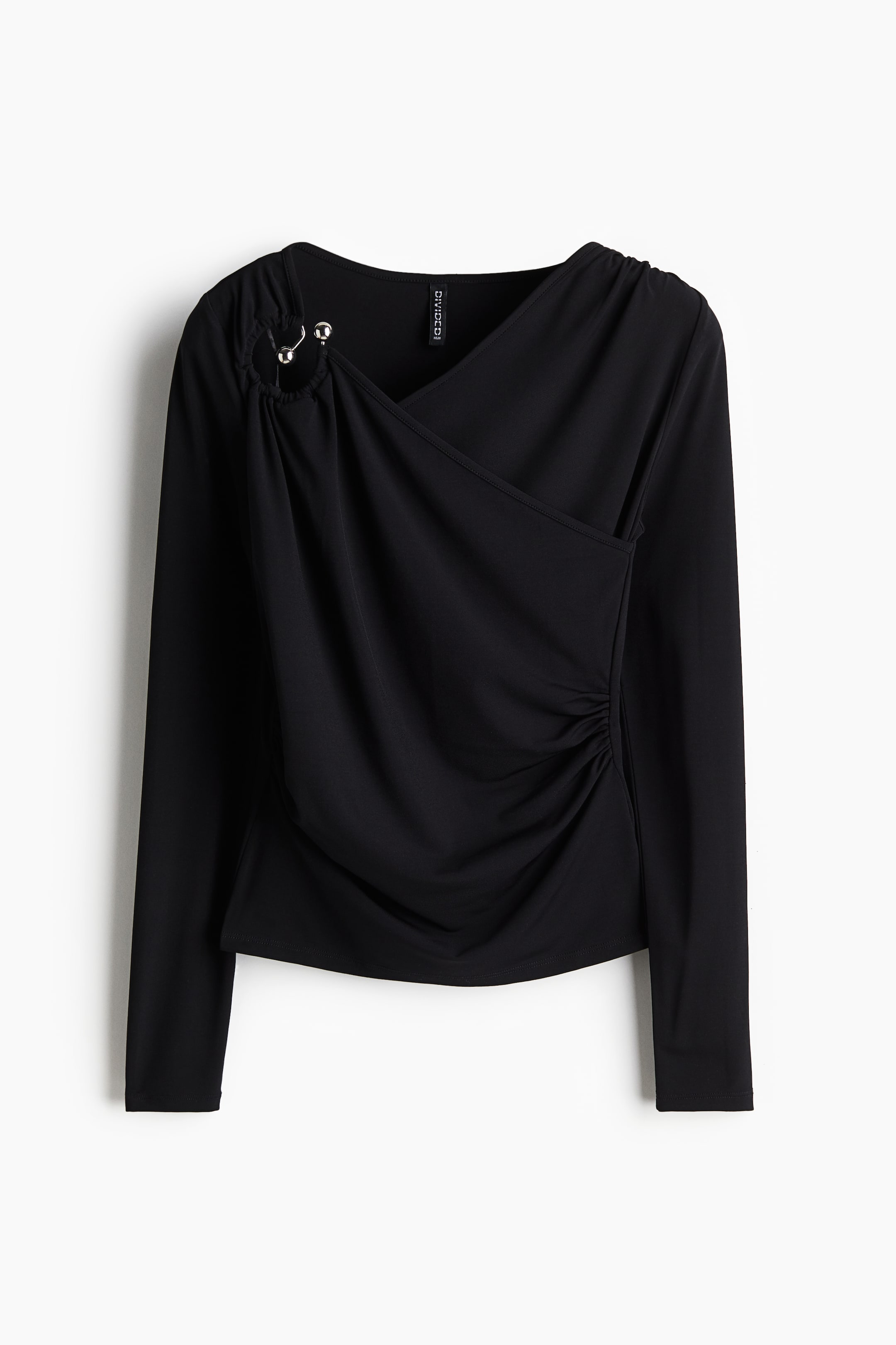 Draped-Detail Jersey Top