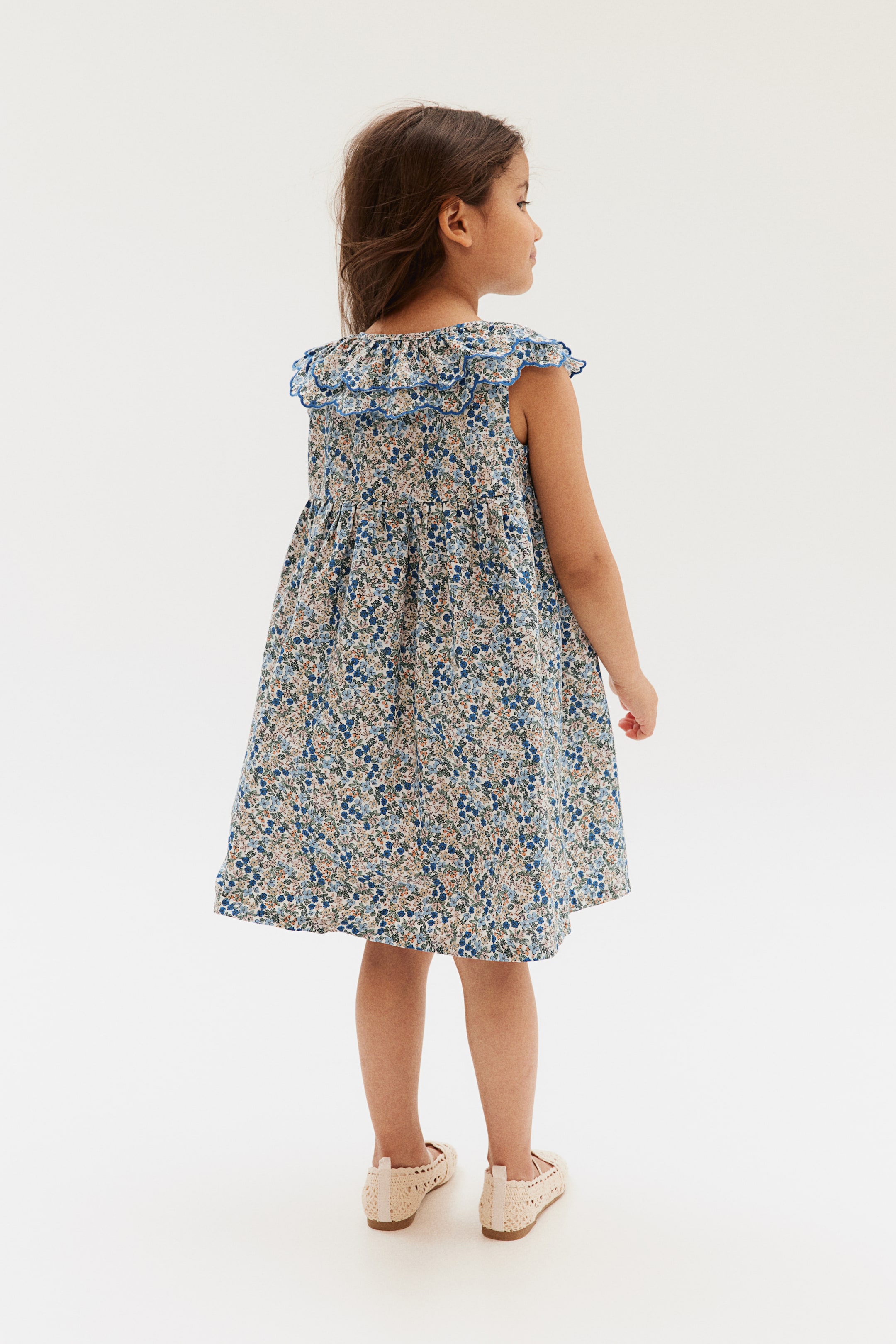 Cotton Muslin Dress - Blue/floral - Kids | H&M CA