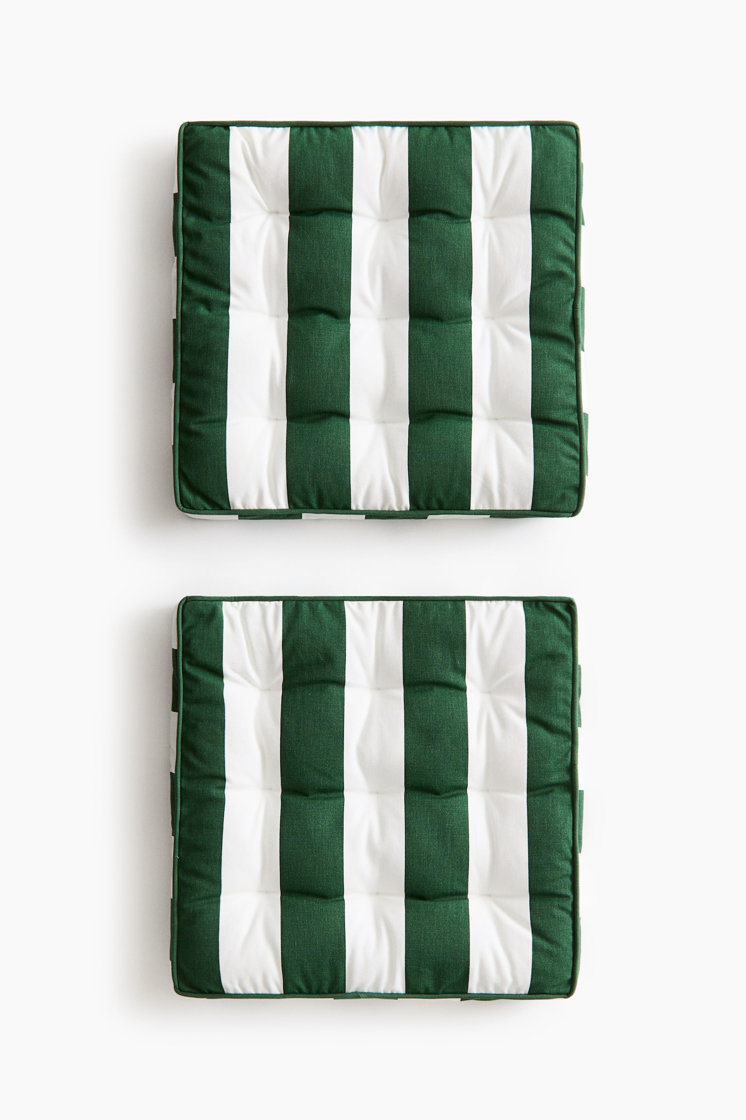 2-pack outdoor seat cushions - Dark green/Striped/Dark grey/Striped/Blue/Striped - 1
