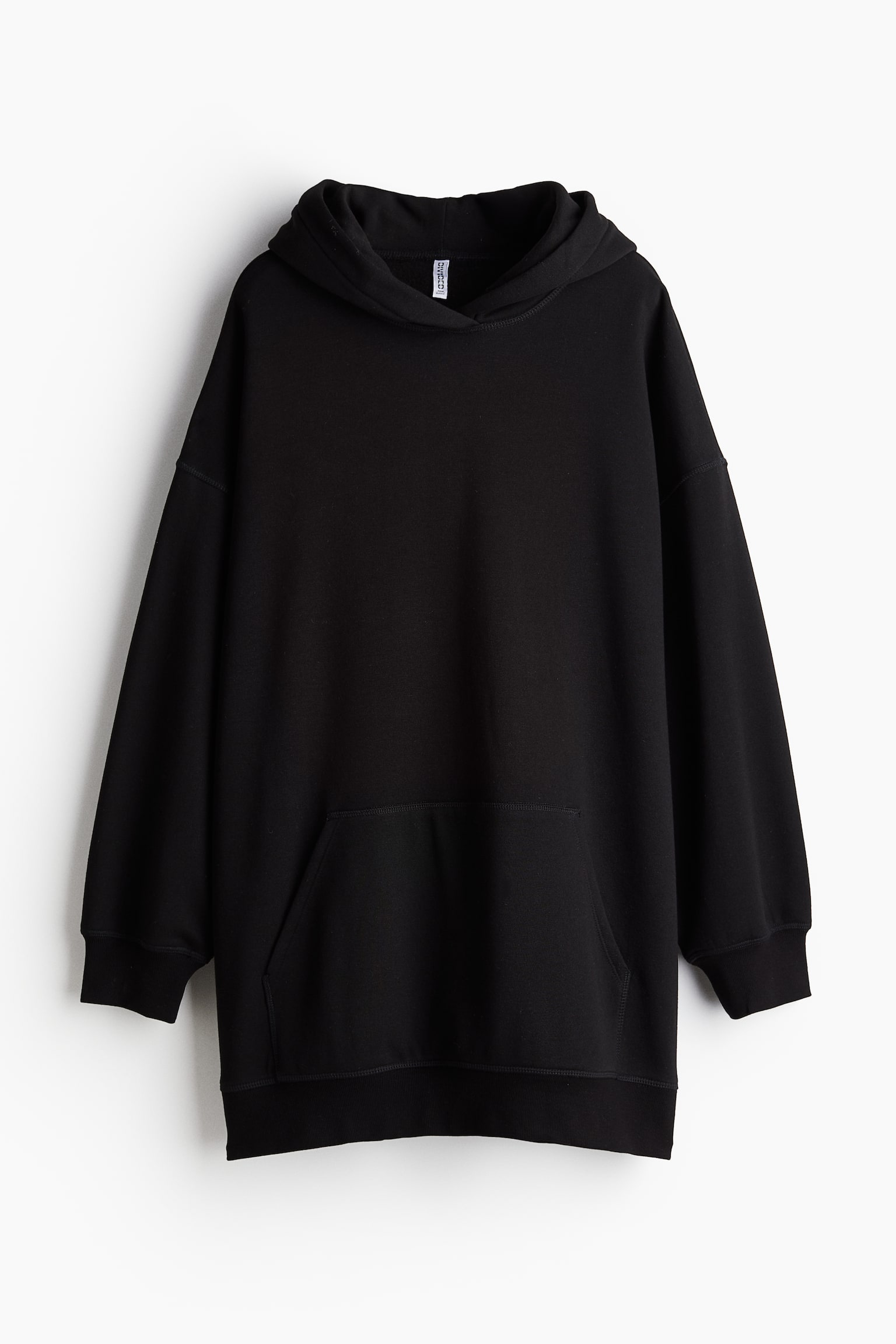 Hooded cotton dress - Black/Dark brown/Navy blue/Light grey marl - 2