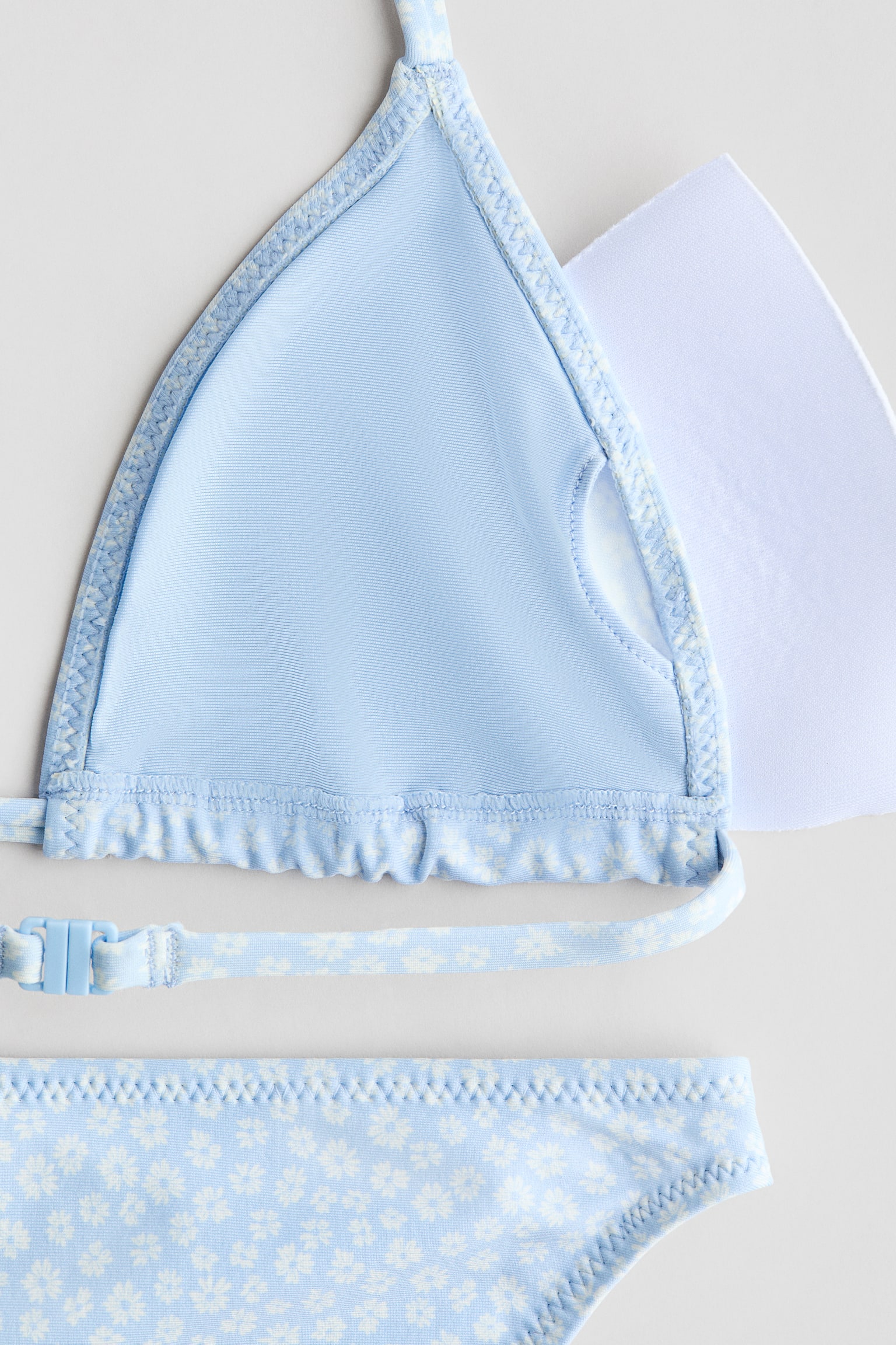 Бікіні з трикутними чашечками - Світло-блакитний/квітчастий/Темно-синій/Білий/вишні - 2