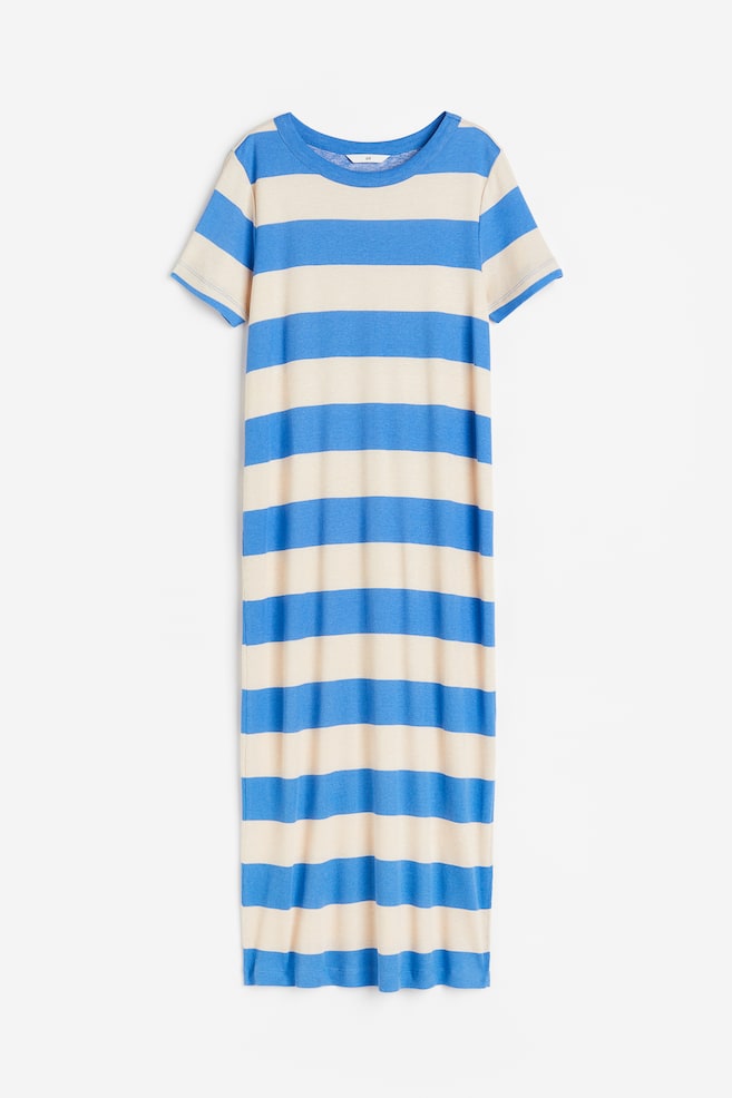 Ribbed jersey dress - Cream/Blue striped/White/Striped/Pink/Red striped/Black - 2