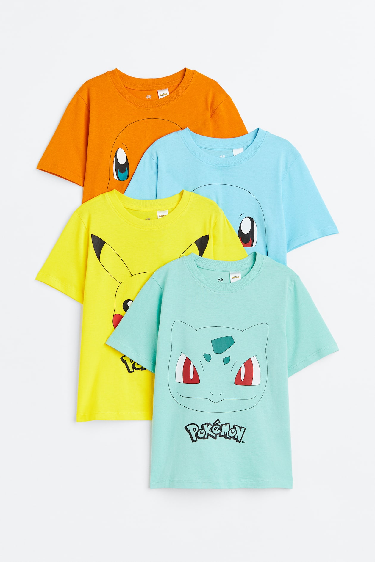プリントTシャツ 4枚セット - イエロー／ポケモン | H&M JP