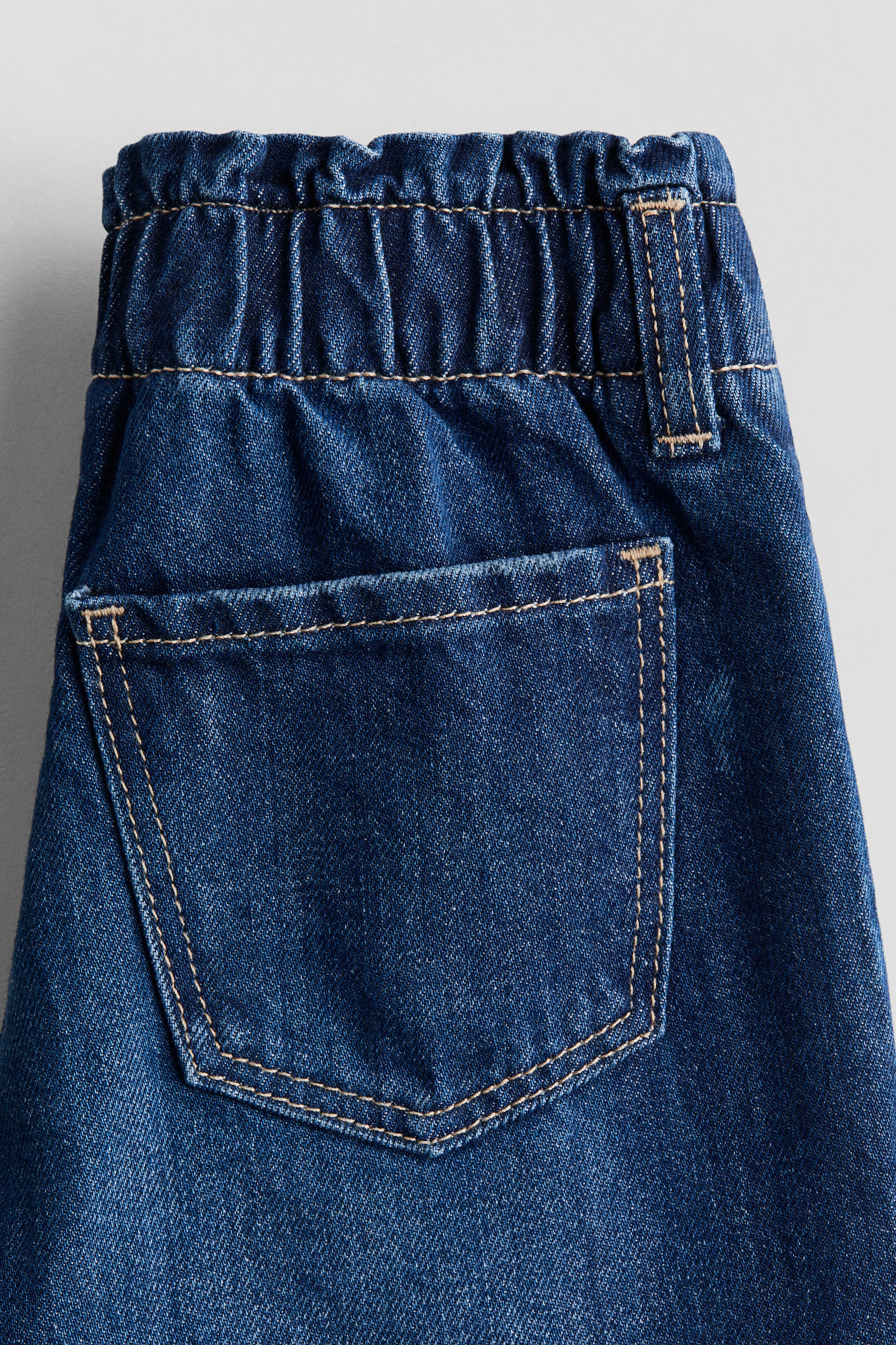 View larger image: Wide Leg Paper-bag Jeans - Denim blue - Kids | H&M US 3