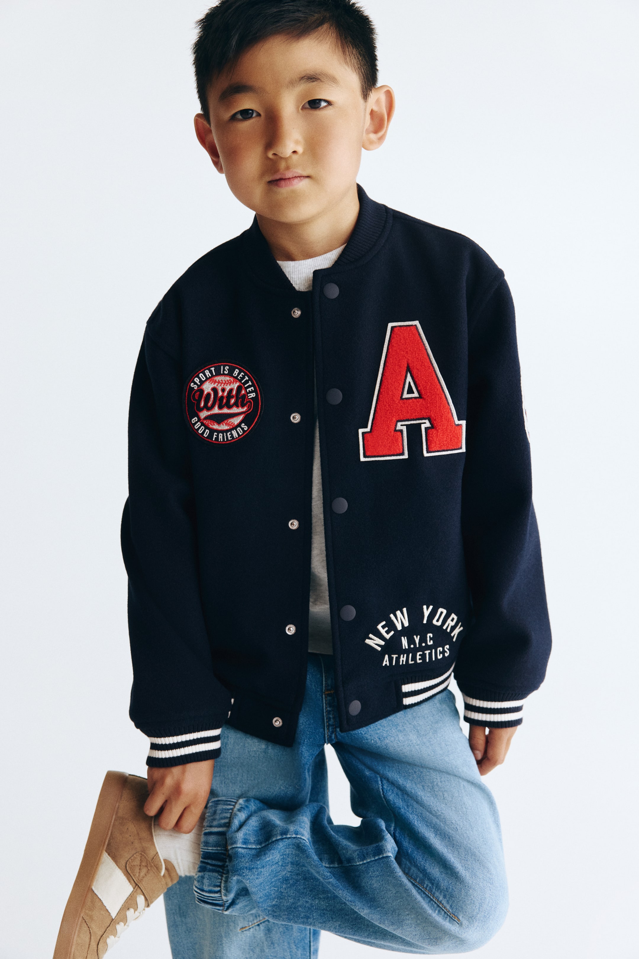 Детские куртки H&M Motif-Detail Baseball Jacket — фото 4