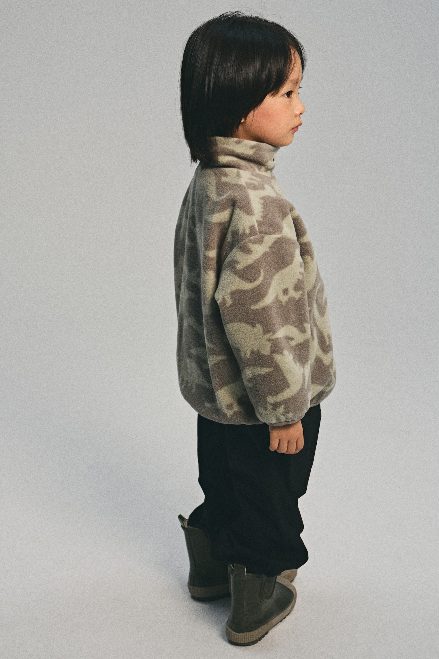 フリース×ナイロン リバーシブルジャケット - グリーン／恐竜 - 6