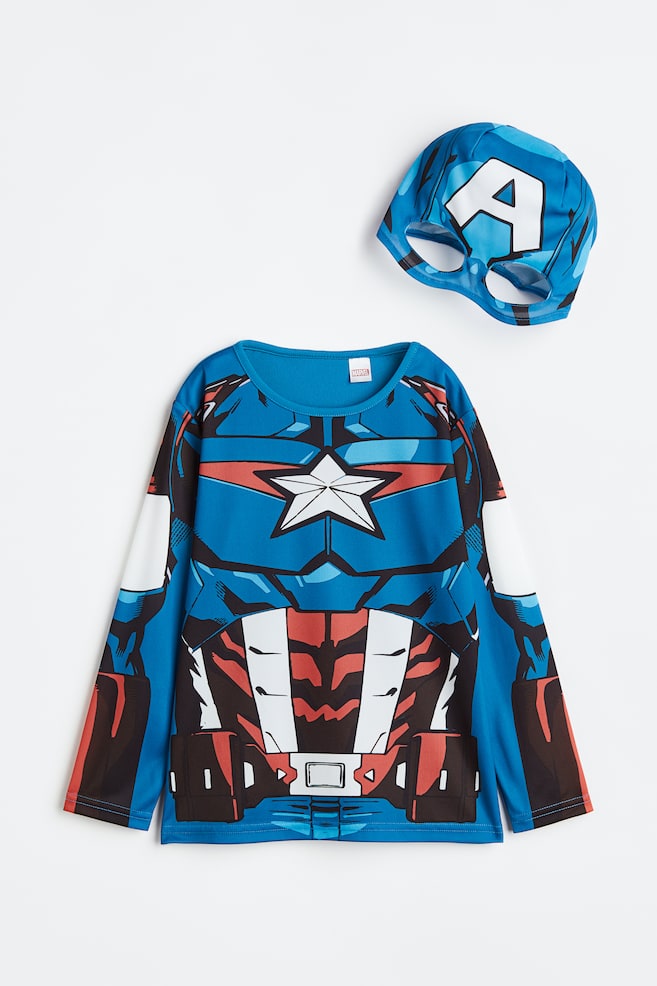 2-delt superheltesæt - Blå/Captain America - 1