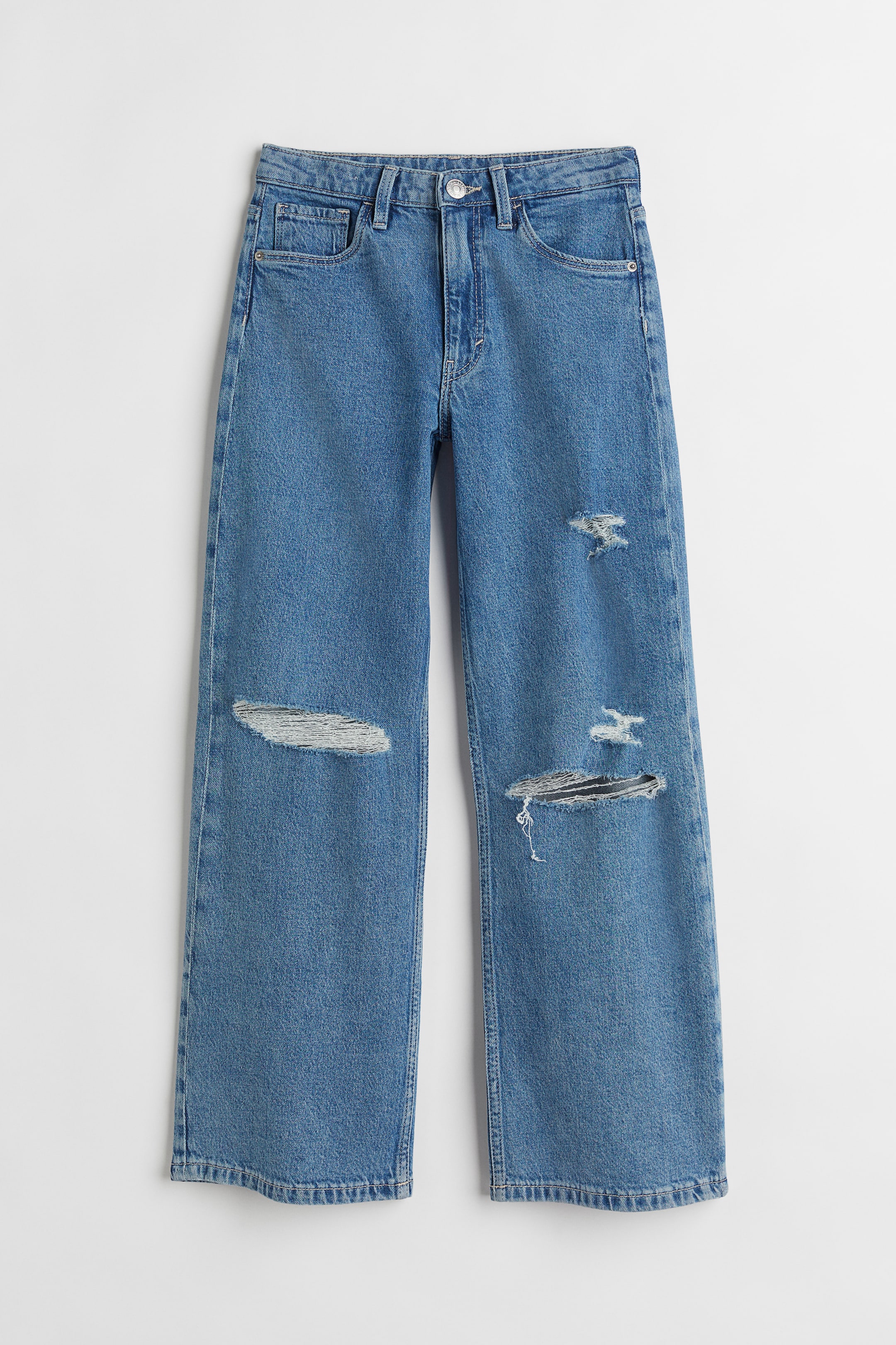 Wide High Jeans - High waist - Long - Denim blue - Kids | H&M GB