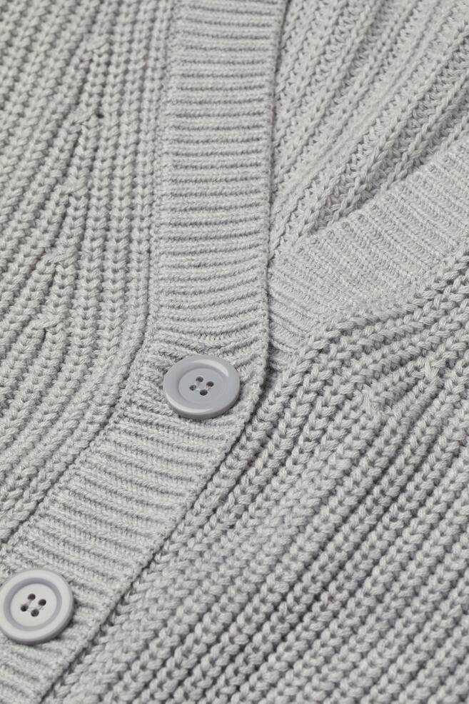 Rib-knit cardigan - Light grey - 2
