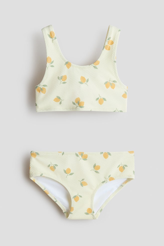 Textured Two-Piece Swimsuit - Light yellow/lemons - 1