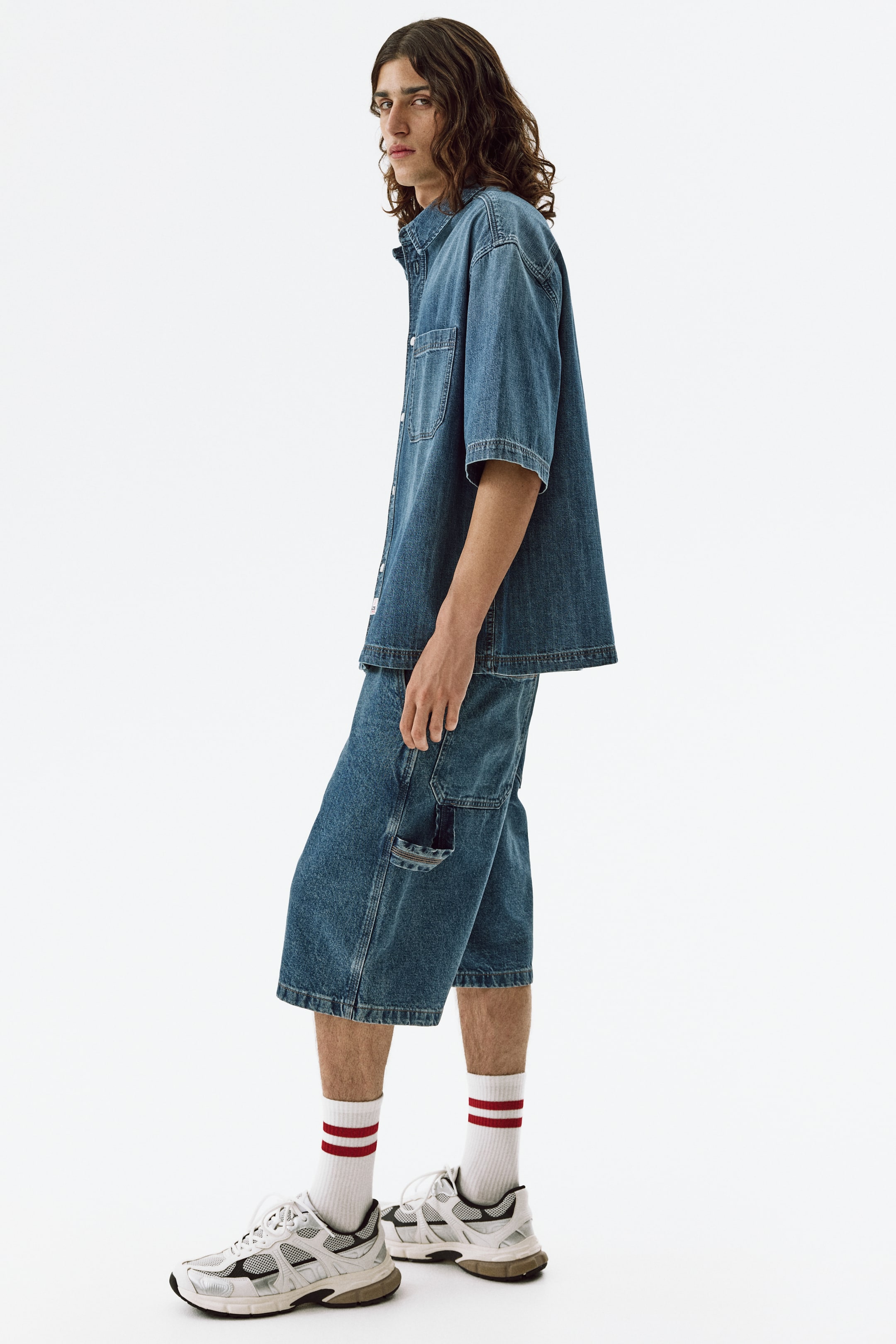 Мужские рубашки H&M Relaxed-Fit Denim Shirt — фото 7