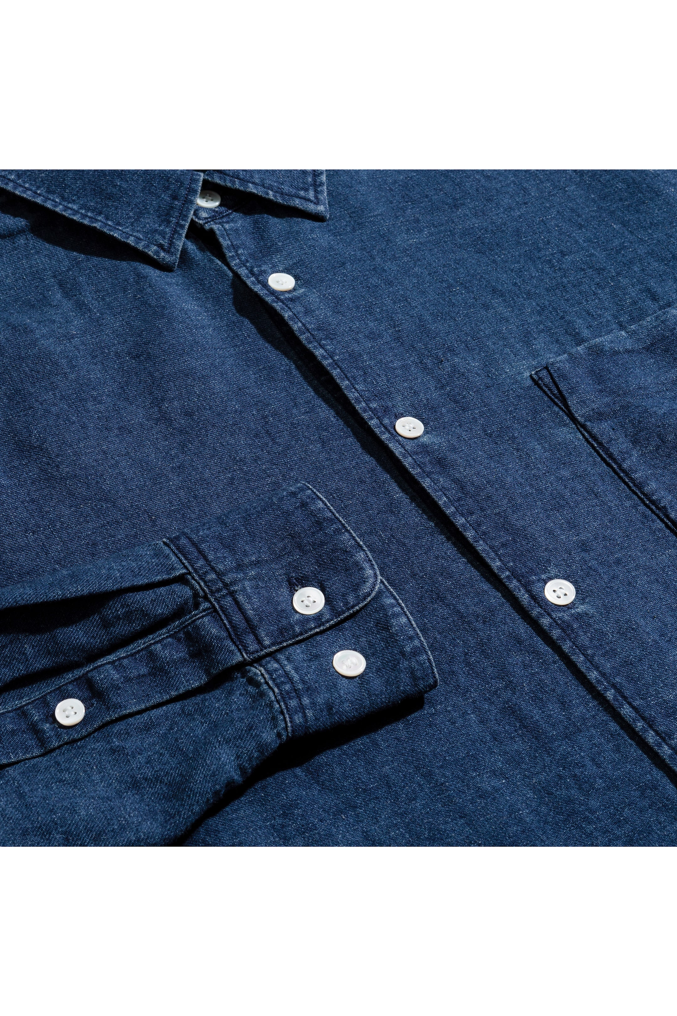 Zobacz większy obraz: Koszula dżinsowa z lnem - Ciemnoniebieski denim - ON | H&M PL 1