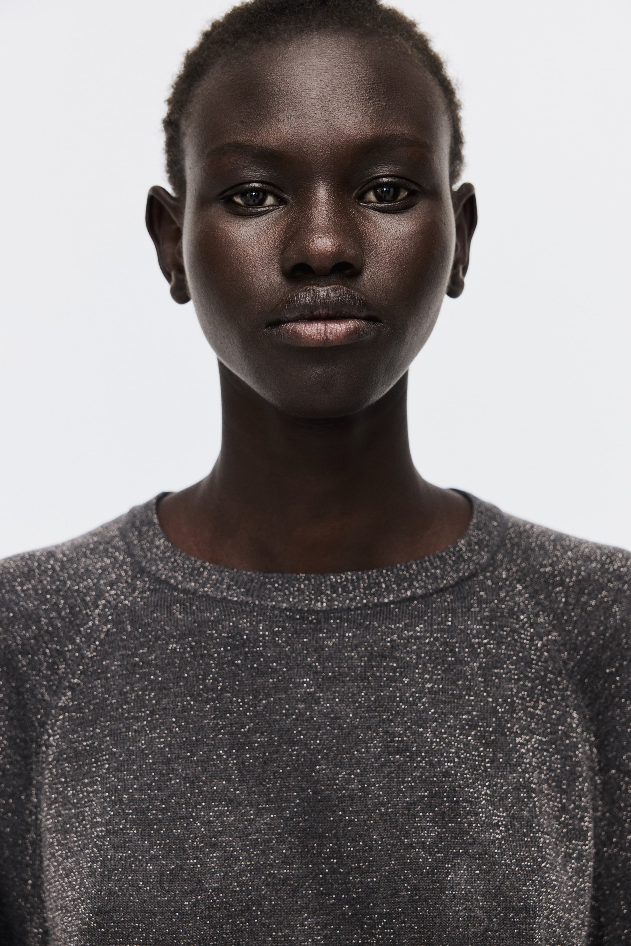 View larger image: Fine-knit glittery top - Dark grey - Ladies | H&M IE 2