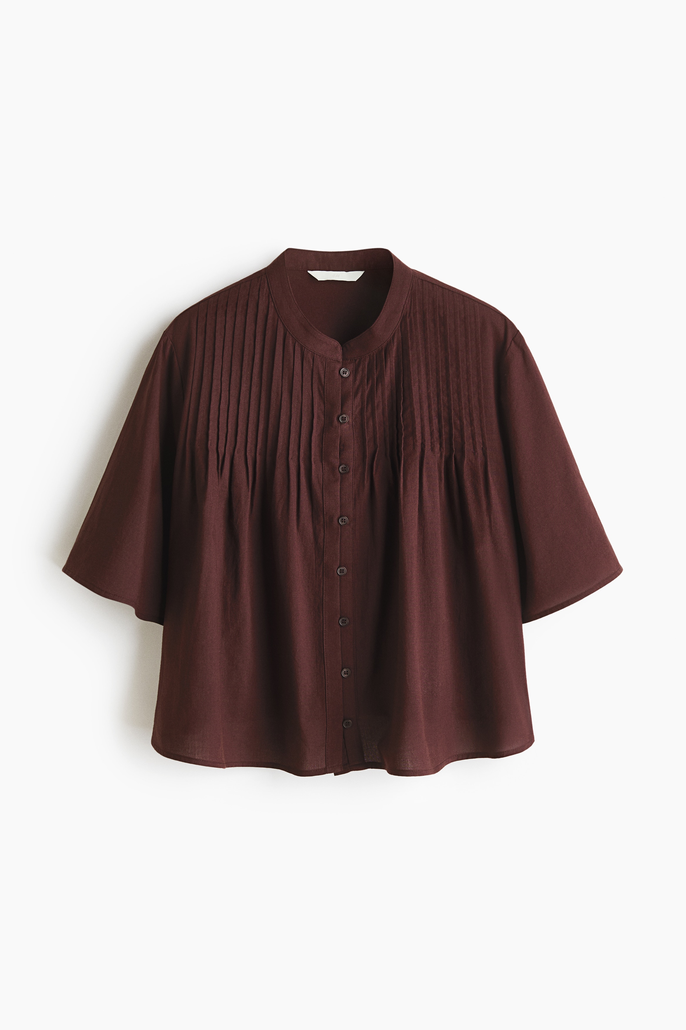 Pintucked cotton blouse