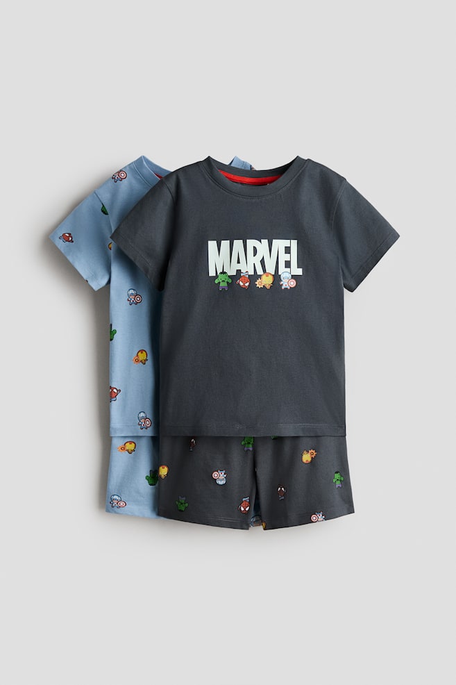 Pack de 2 pijamas estampados - Azul claro/Marvel Comics/Rojo/Spiderman/Blanco/Cars/Verde claro/Minecraft - 1