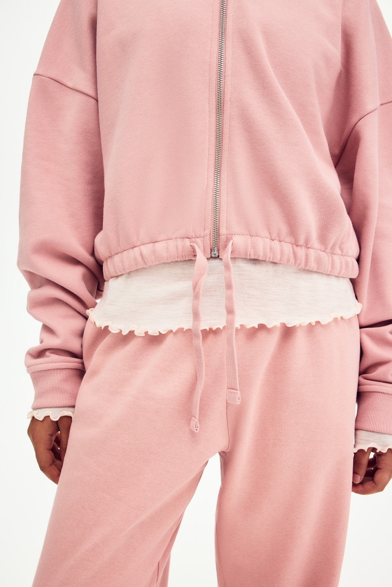 Drawstring zip-through hoodie - image 5