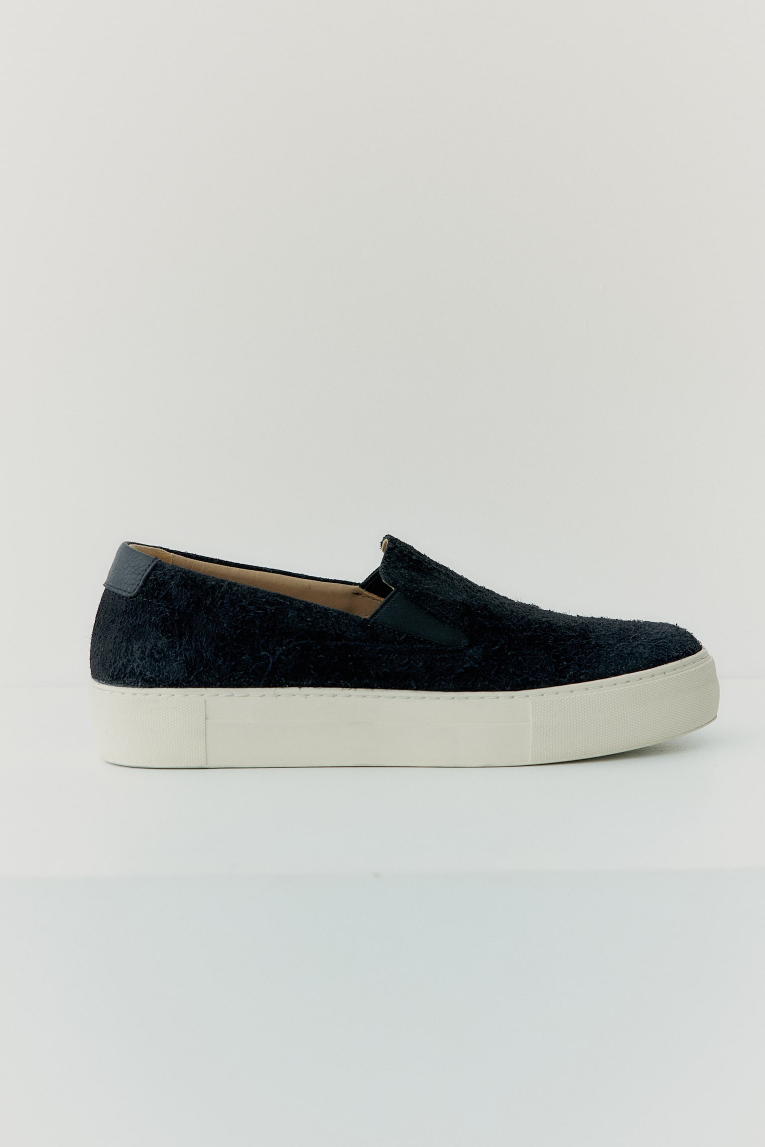 Brushed-suede slip-on trainers - Black - 6