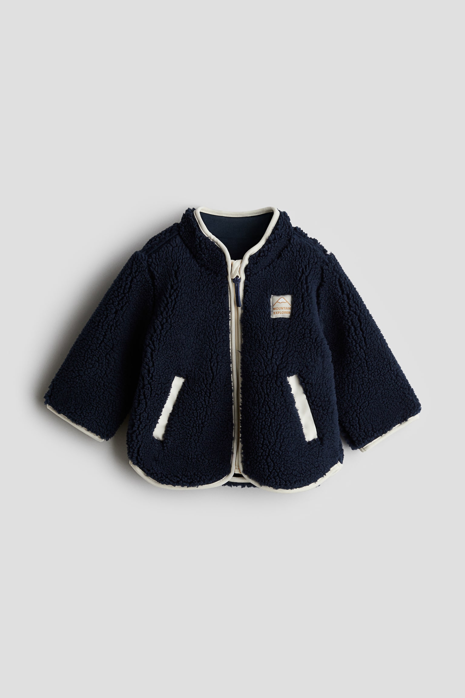 Teddy jacket - Navy blue/Light pink/Cream - 1