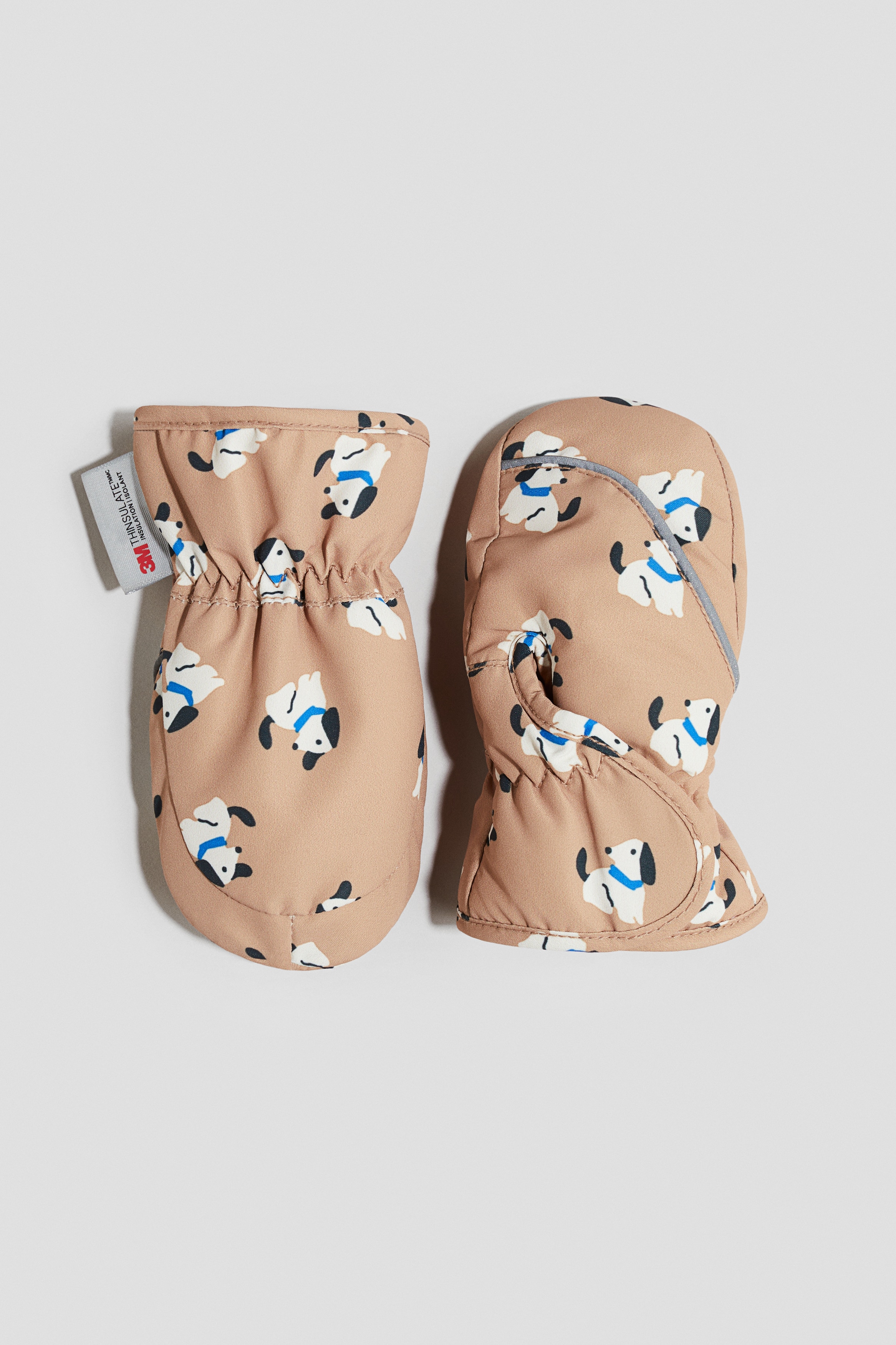 Noworodek - Nieprzemakalne rękawice Ciemnobeżowy/Psy - Size: 74/80 (6-12M)  - H&M