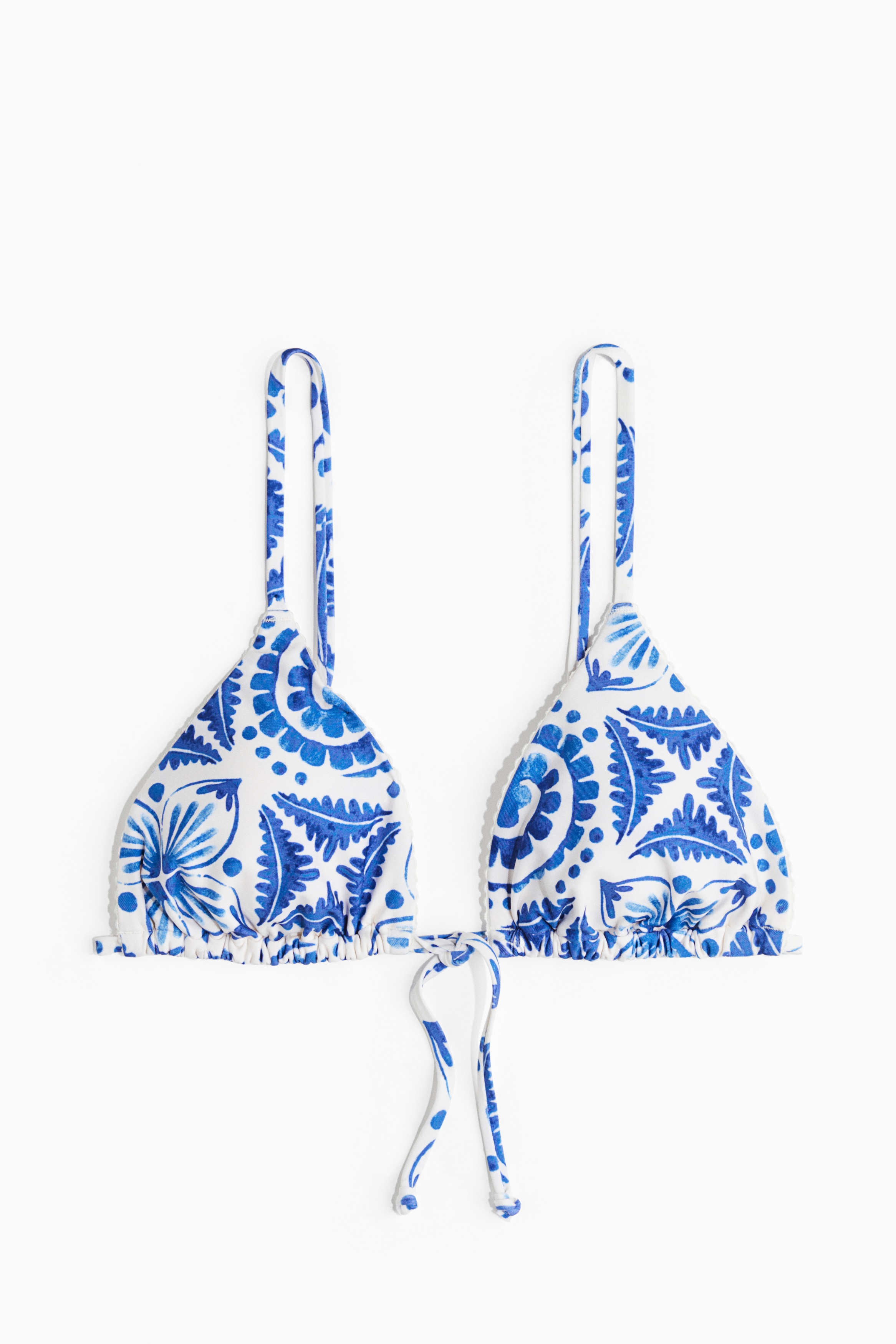 Top de bikini triangular con relleno - Blanco/Estampado azul/Negro/Cuadros vichy