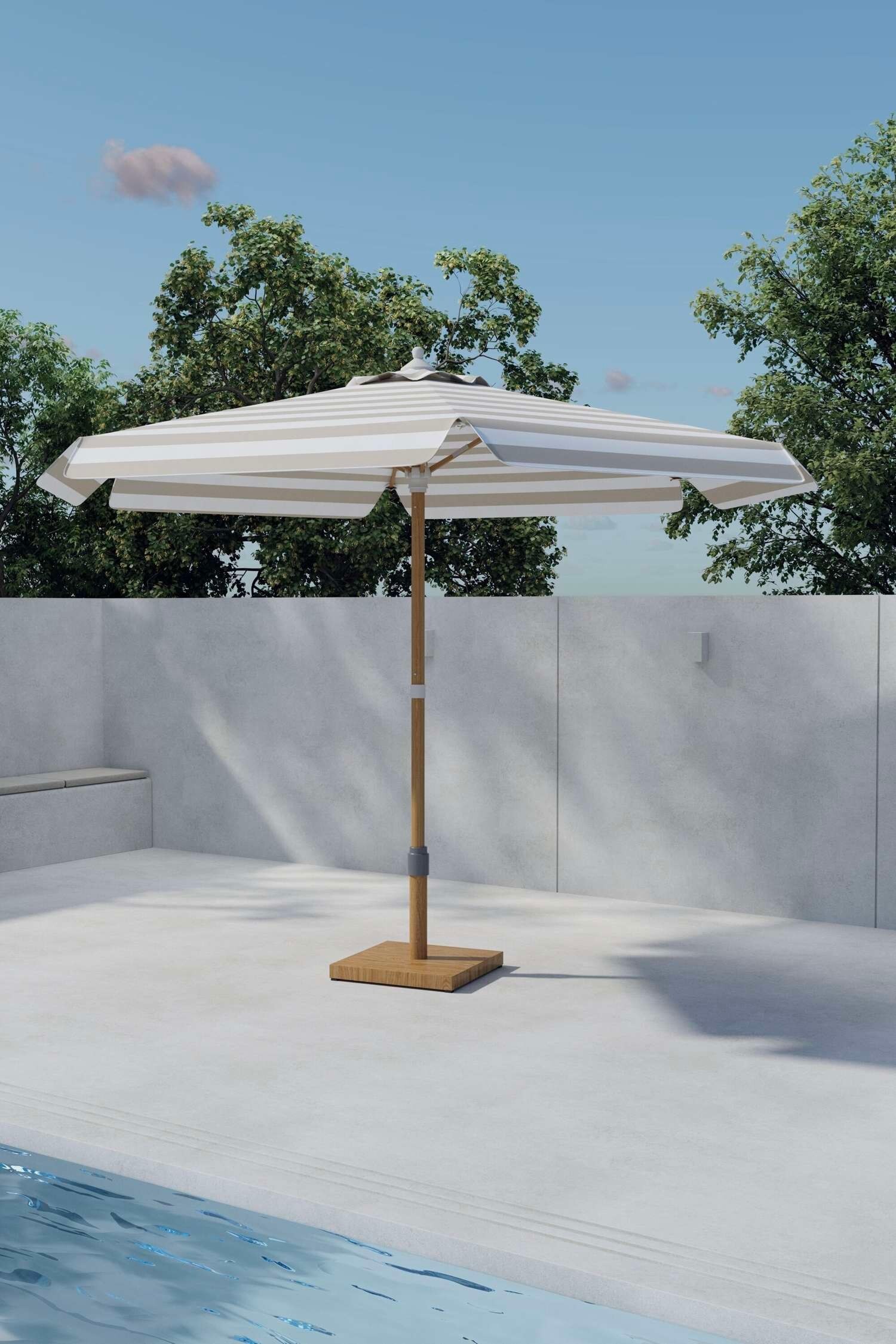 Cerox Parasol - Stål, Beige/Stål, Gul/Stål, Fersken