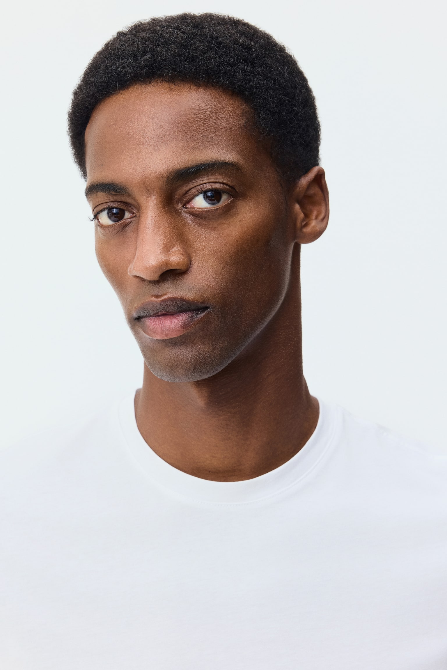 Slim Fit Pima cotton T-shirt - White/White/Black/Navy blue/Grey marl/Light grey marl - 4