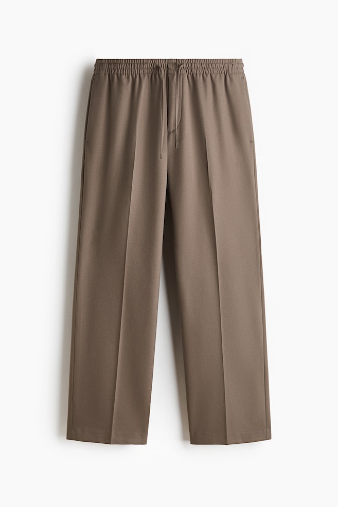 Elegantní kalhoty jogger Relaxed Fit - Světle hnědá/Černá - 1