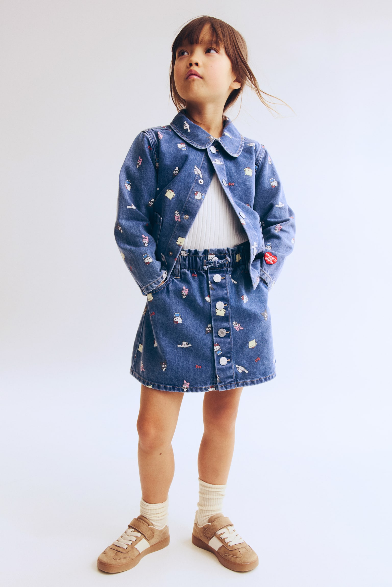 Детская юбка H&M Printed Denim, цвет: Джинсовый синий — фото 2