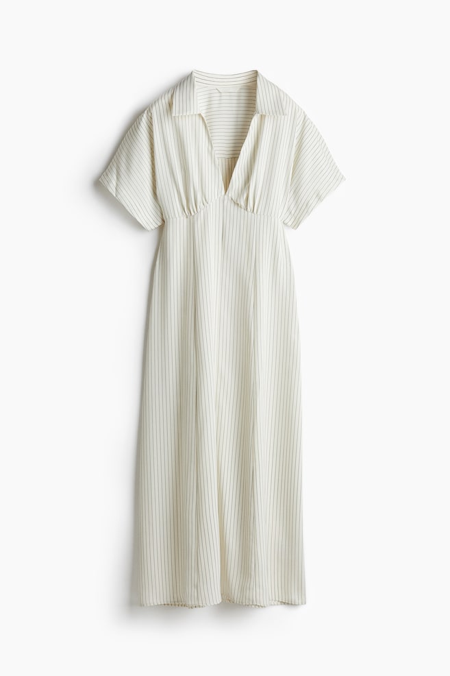 Twill shirt dress - White/Pinstriped - 1
