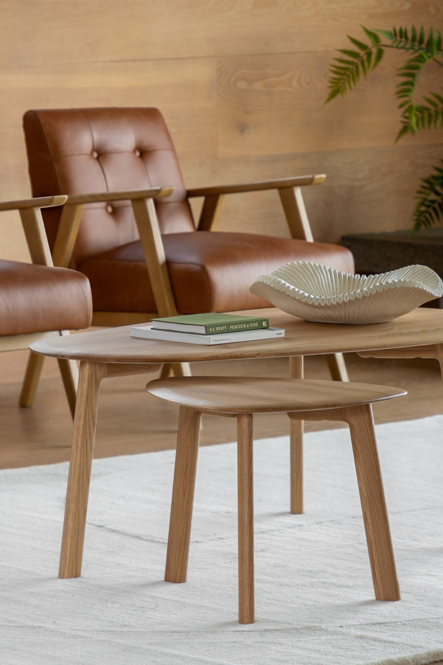 Nest Of 2 Wooden Coffee Tables - Natural