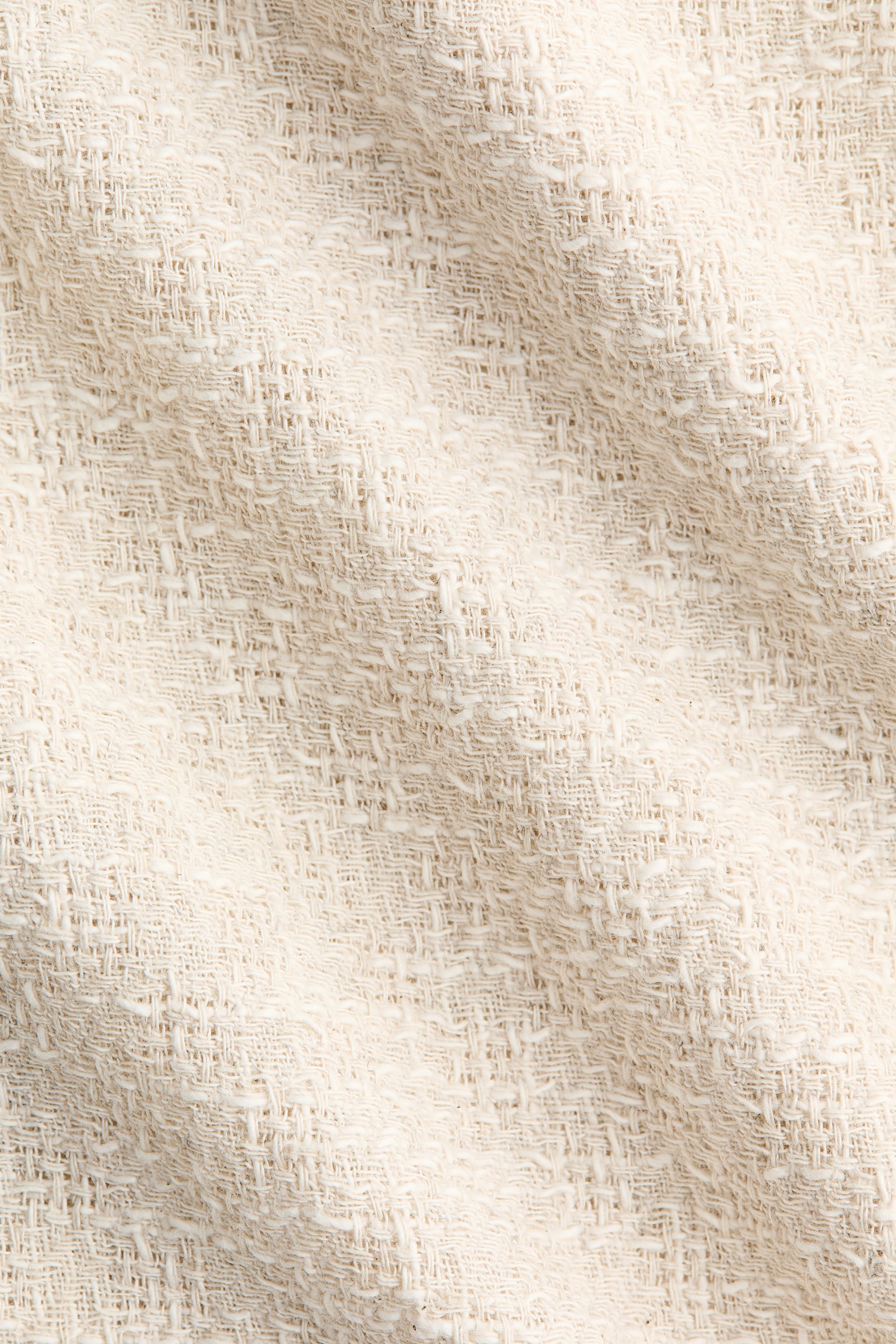 Linen-blend shift dress - Light beige/Black - 4