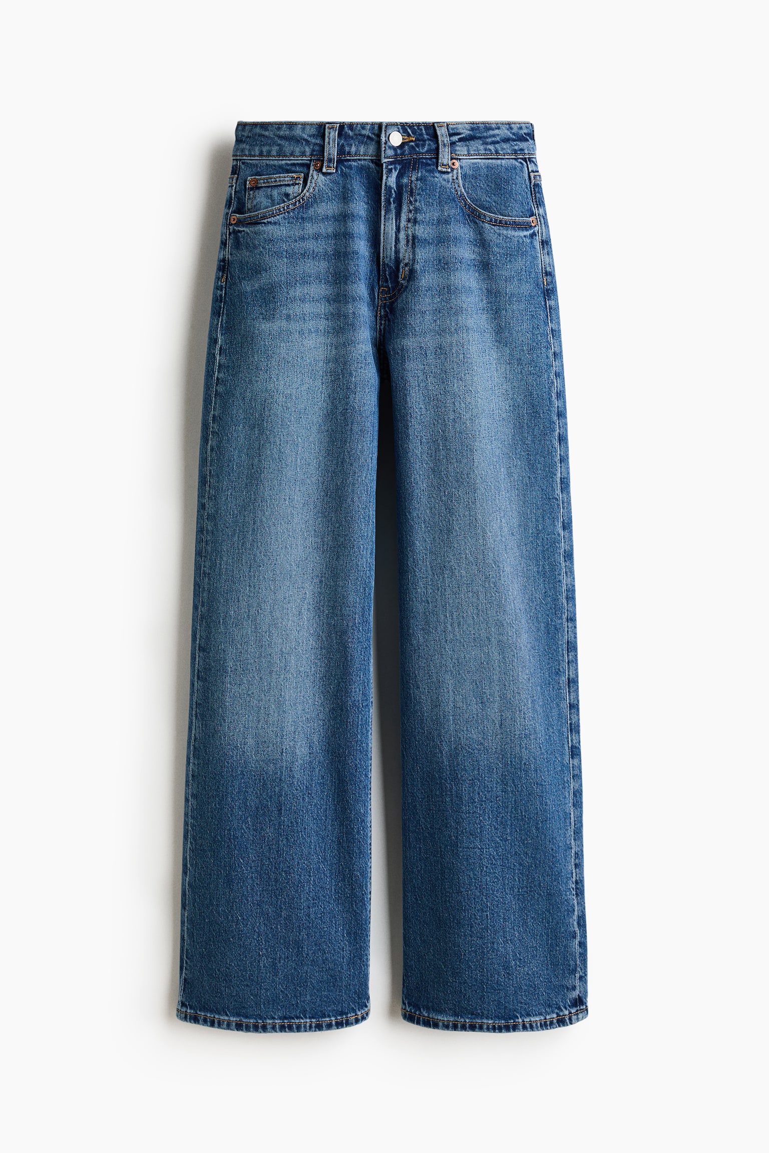 Wide High Waist Jeans - Μπλε denim/Λευκό/Ξεθωριασμένο μπλε denim/Ναυτικό μπλε denim/Ανοιχτό μπλε denim/Ανοιχτό μπλε denim/Μπλε denim/Σκούρο καφέ/Ανοιχτό μπλε denim/Σκούρο καφέ/Σκούρο γκρι denim/Σκούρο μπλε denim/Ναυτικό μπλε denim/Ανοιχτό μπλε denim/Λευκό/Ανοιχτό μπλε denim/Σκούρο μπλε denim/Μπλε denim - 1