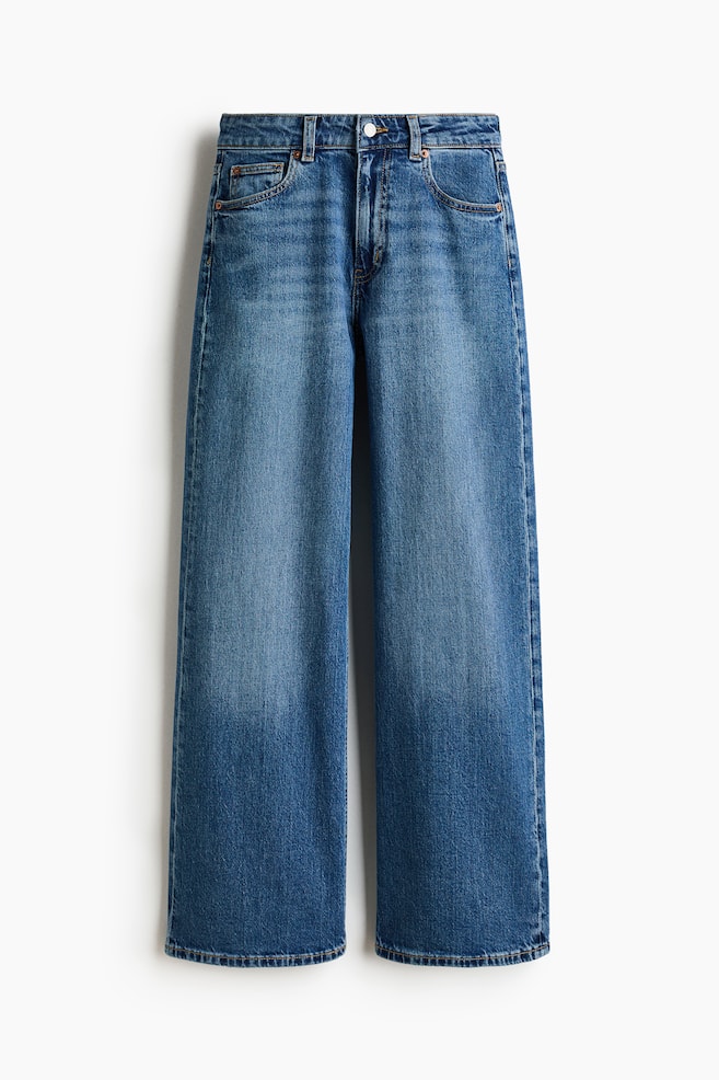 Wide High Waist Jeans - Denim blue/White/Light denim blue/Light denim blue/Dark brown/Dark denim blue/White/Light denim blue/Denim blue/Washed denim blue/Light denim blue/Dark brown/Navy denim blue/Light denim blue/Light denim blue/Navy denim blue/Dark denim gray/White - 1