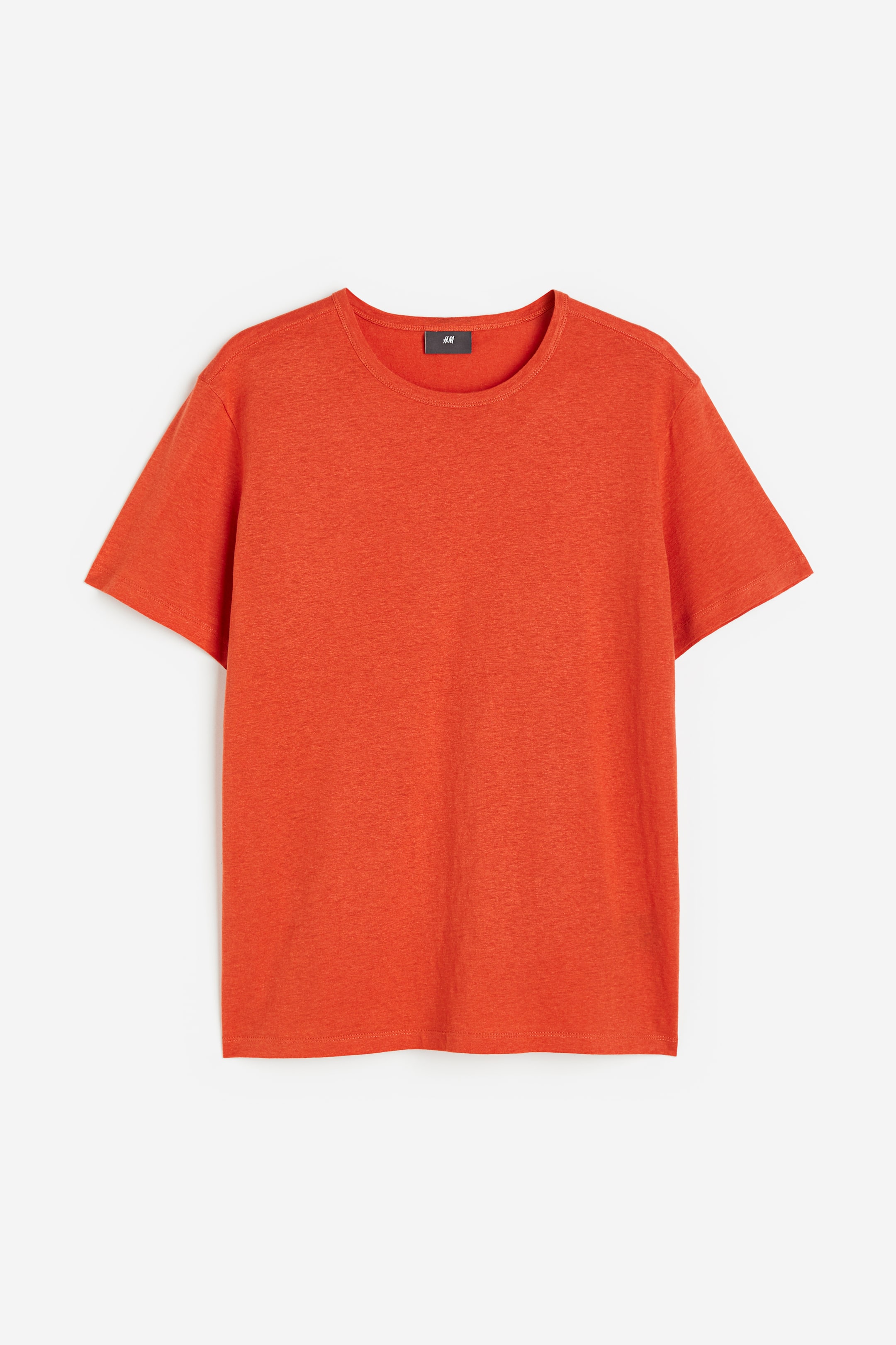 View larger image: Regular Fit Linen-blend T-shirt - Dark orange - Men | H&M PH 1