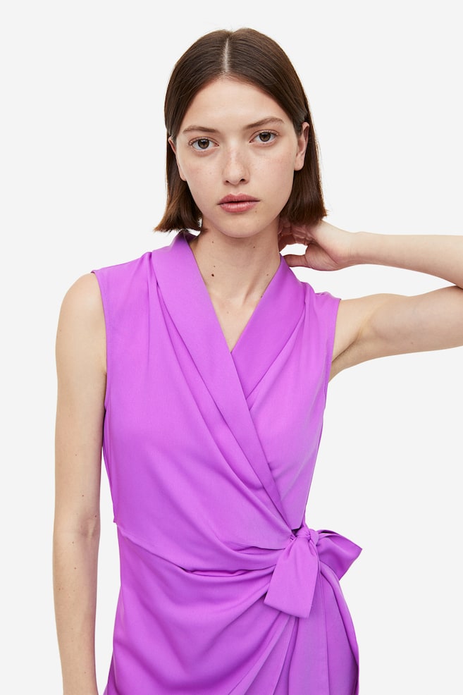 Blazer wrap dress - Purple/Black/White - 5