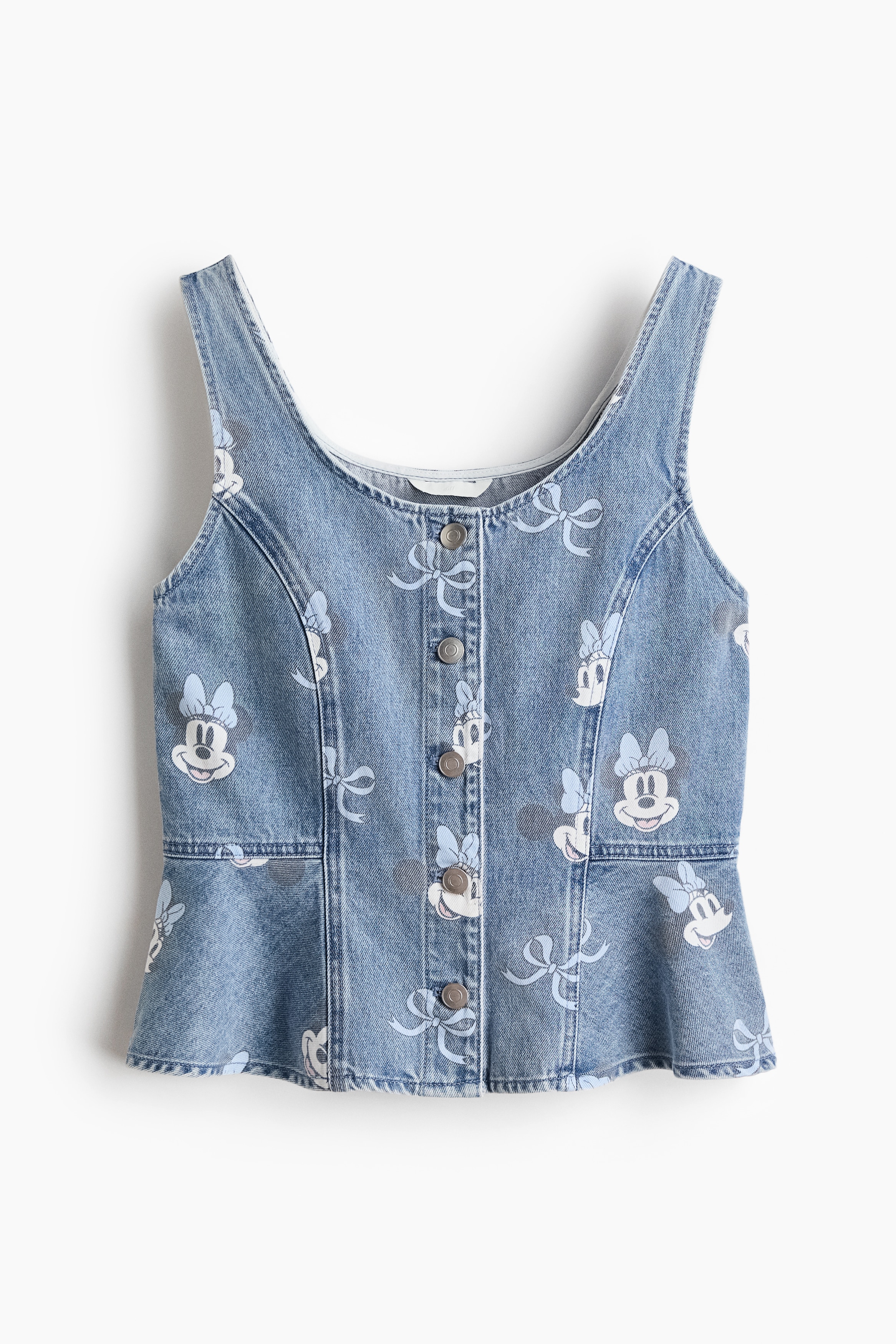 프린트 데님 탑 - Light denim blue/Minnie Mouse