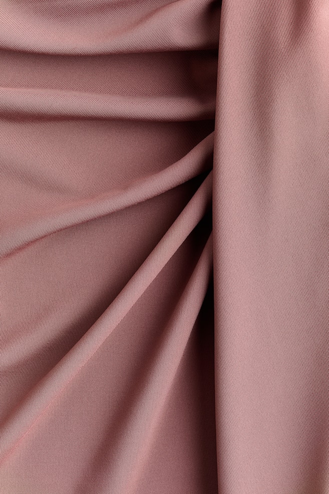 Draped Jersey Skirt - Dark dusty pink/Dark brown - 5