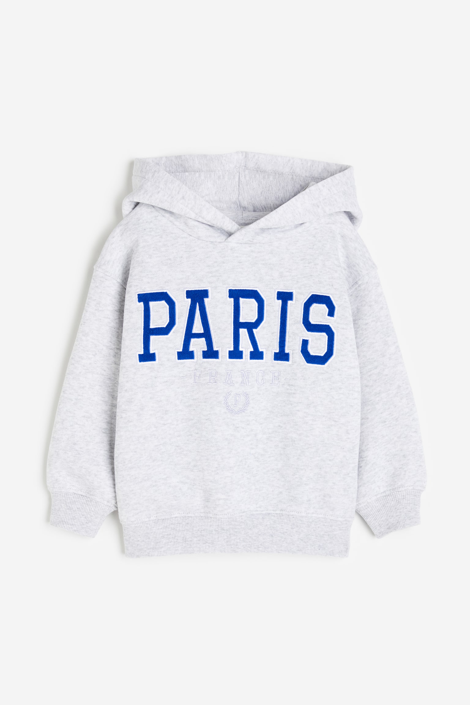 Text-motif hoodie - Light grey marl/Paris - 1