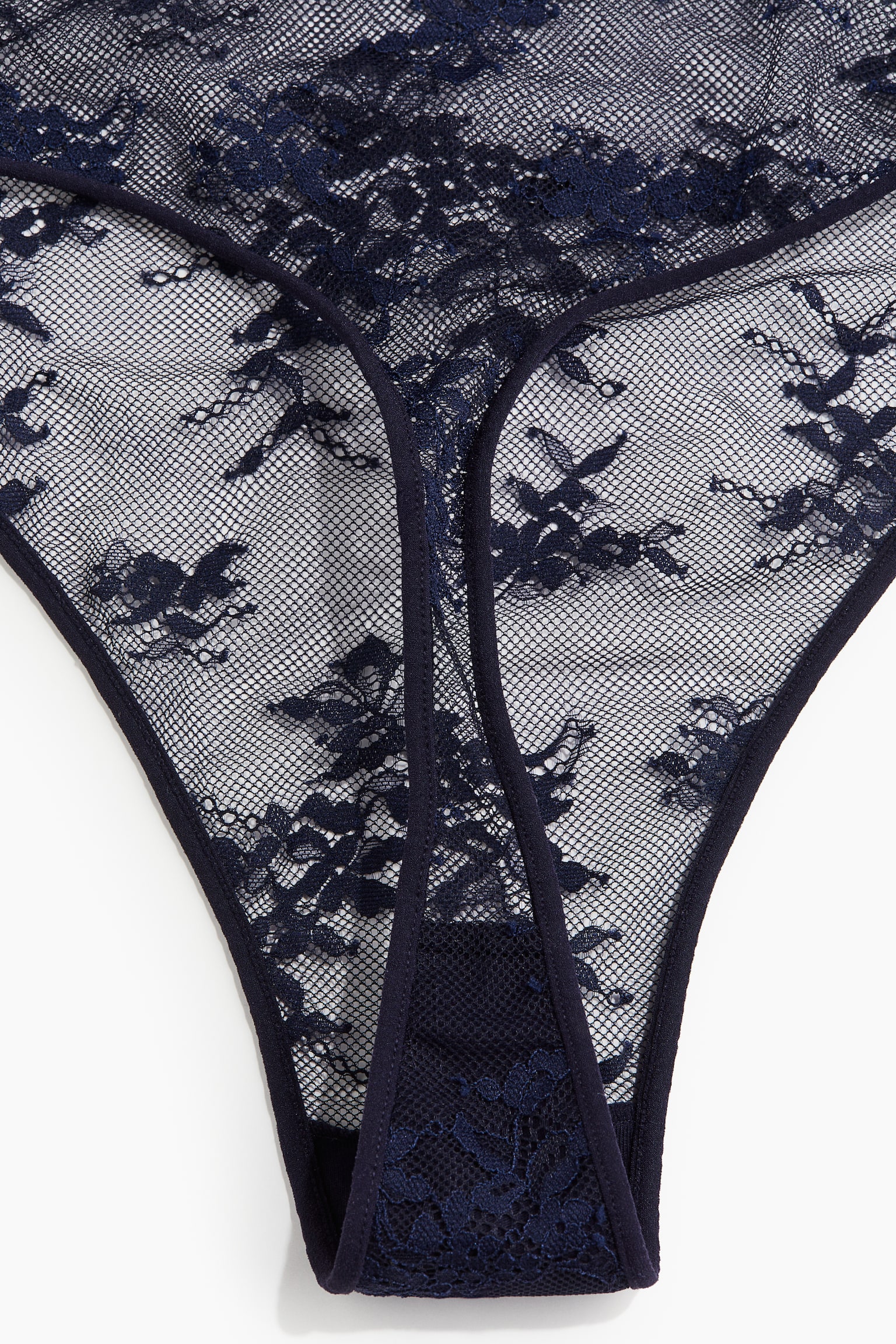 Lace thong body - Navy blue - 2