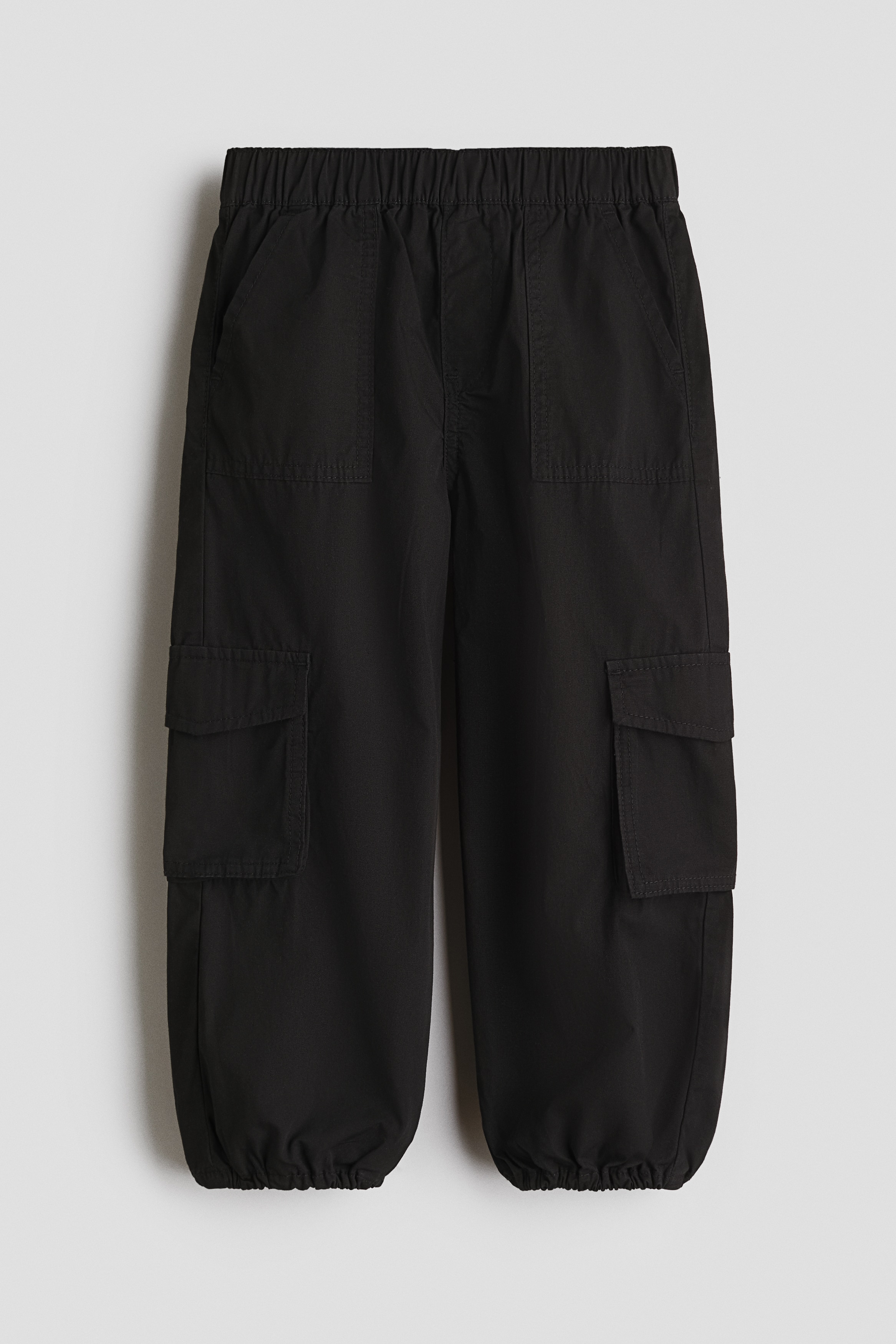 Cotton cargo joggers - Black/Powder pink/Dark dusty blue