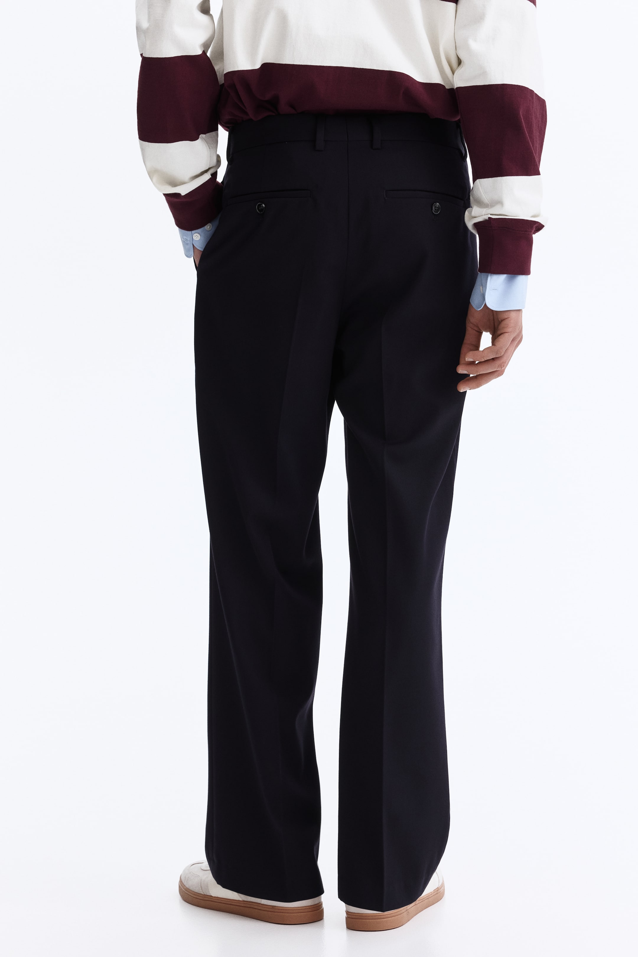 Relaxed-Fit Wool-Blend Tailored Pants