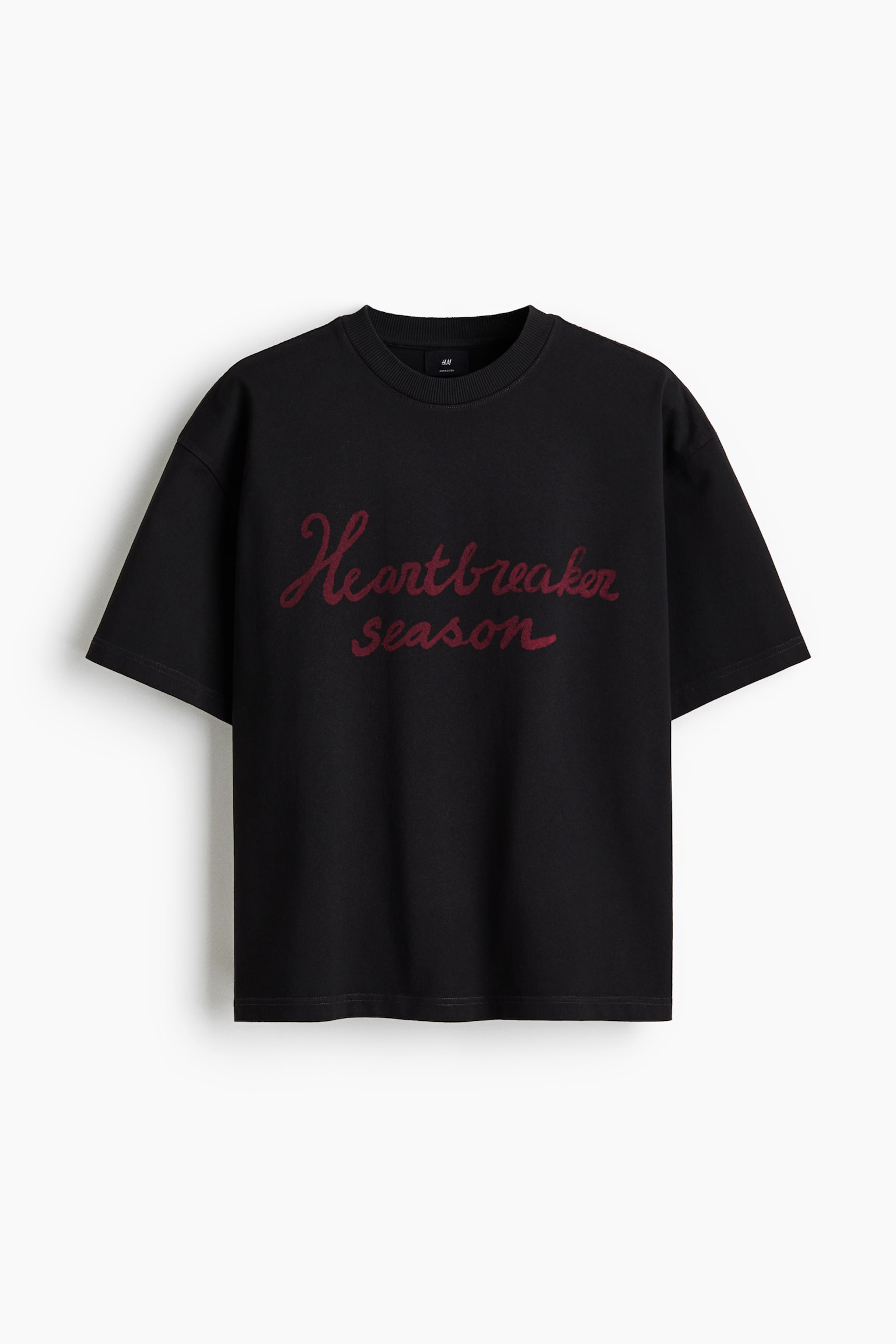 T-shirt met warmtegevoelige print - Oversized Fit - Zwart/Heartbreaker season/Roze/Just love/Wit/Just love - 1
