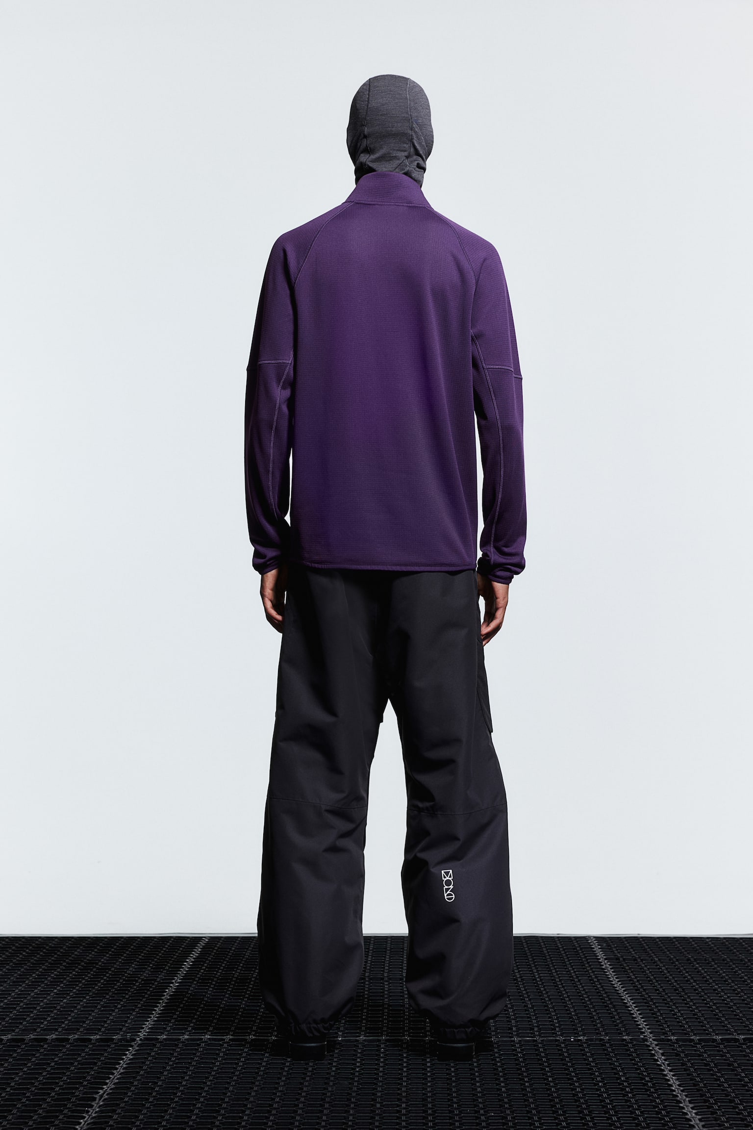 Slim Fit Mid layer top in DryMove™ - Dark purple/Dark grey - 5