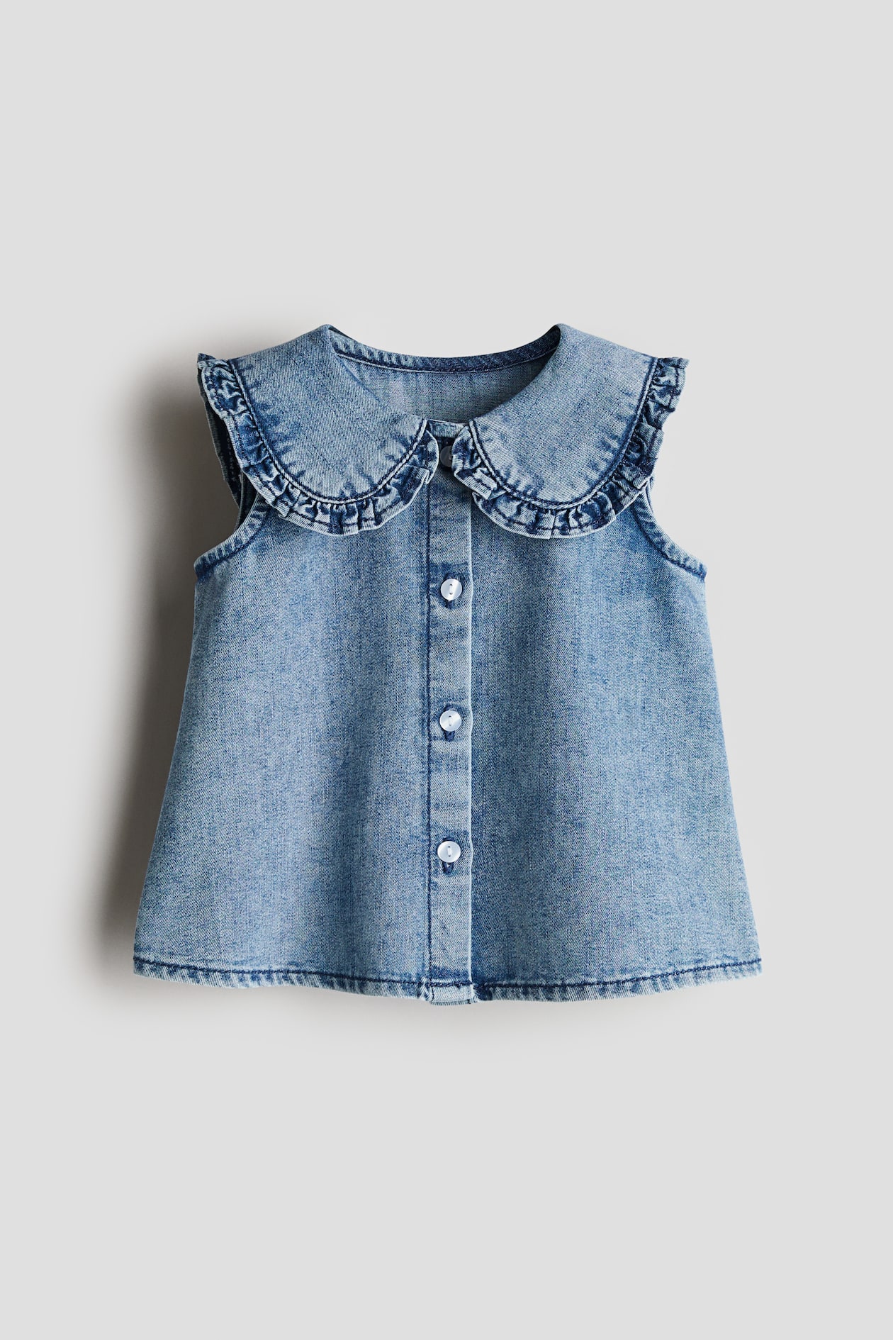 Collared denim blouse Denim blue Kids H&M