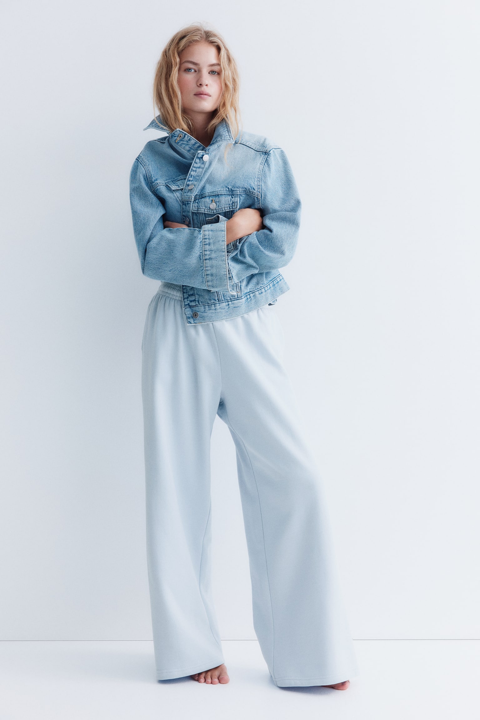 Женские брюки H&M Wide-Leg, цвет: Светлый синий — фото 2