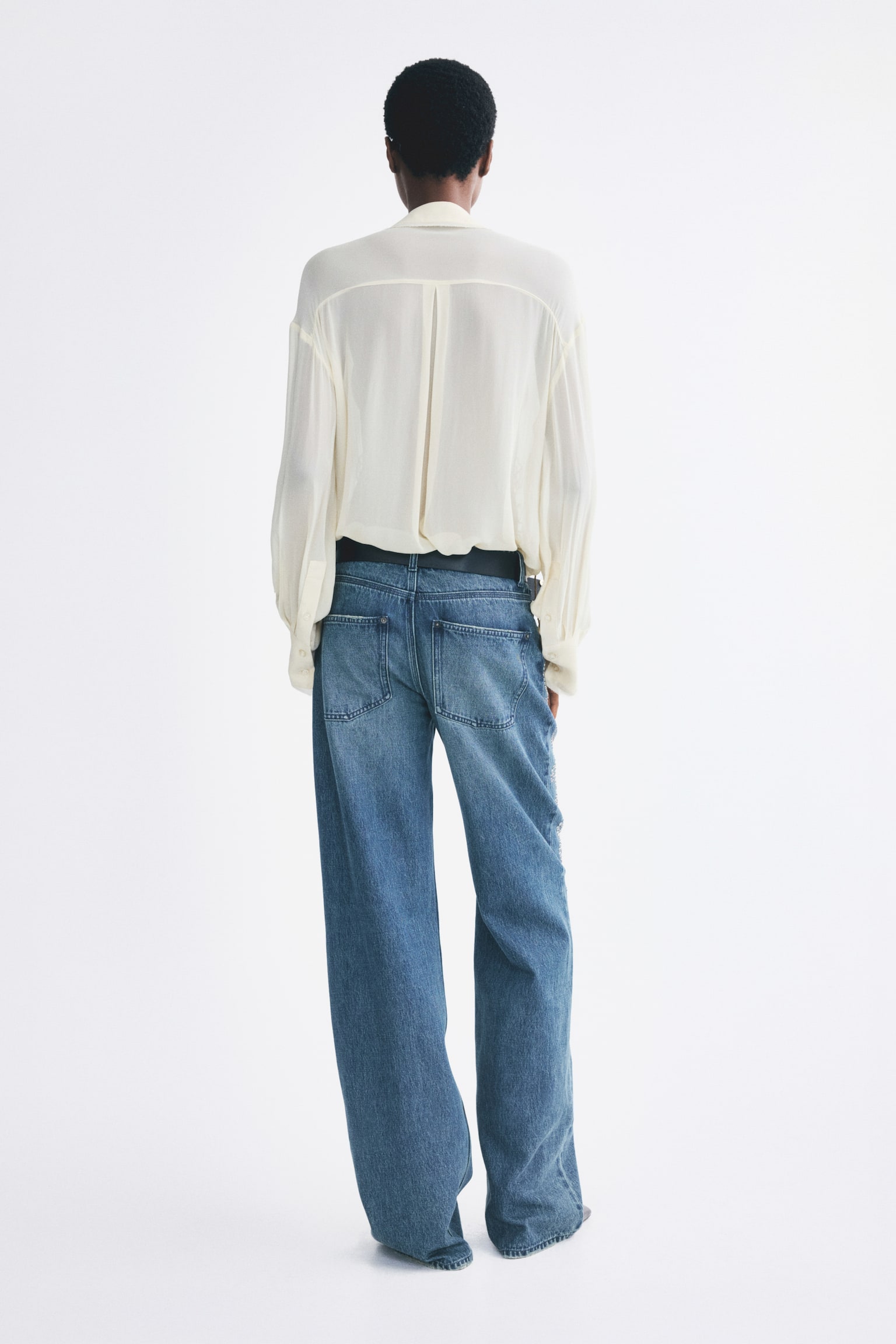 Женские джинсы H&M Straight Regular-Waist, цвет: Светлый джинсовый синий — фото 5