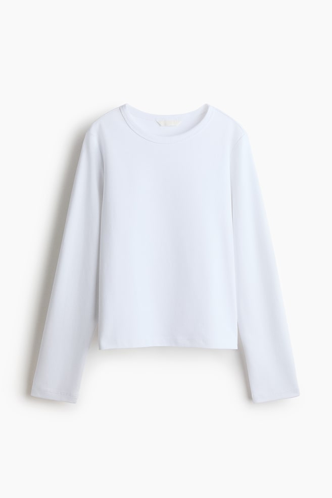 Langarmshirt aus Jersey - Weiß - 1
