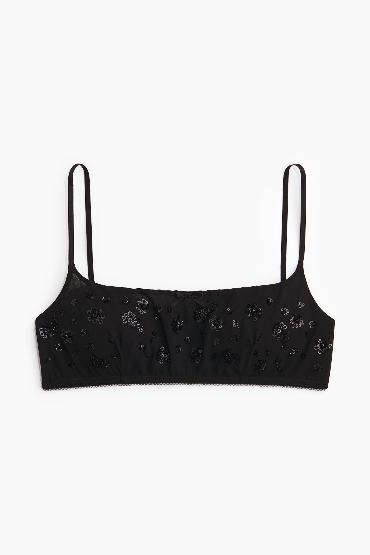 Sequined soft bra - Black - 2