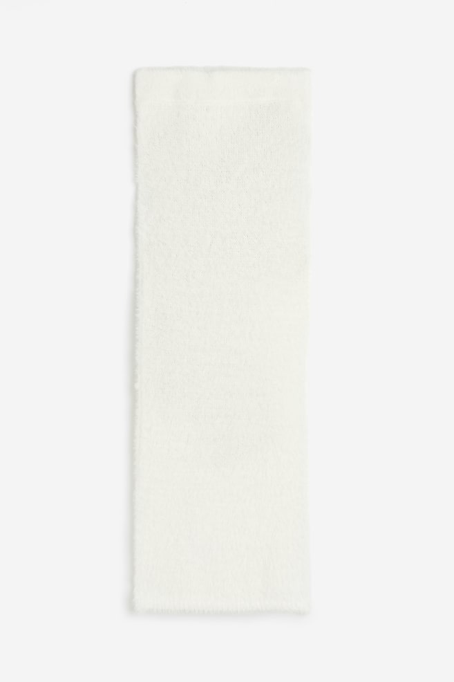 Pencilnederdel i lodden strik - White - 2