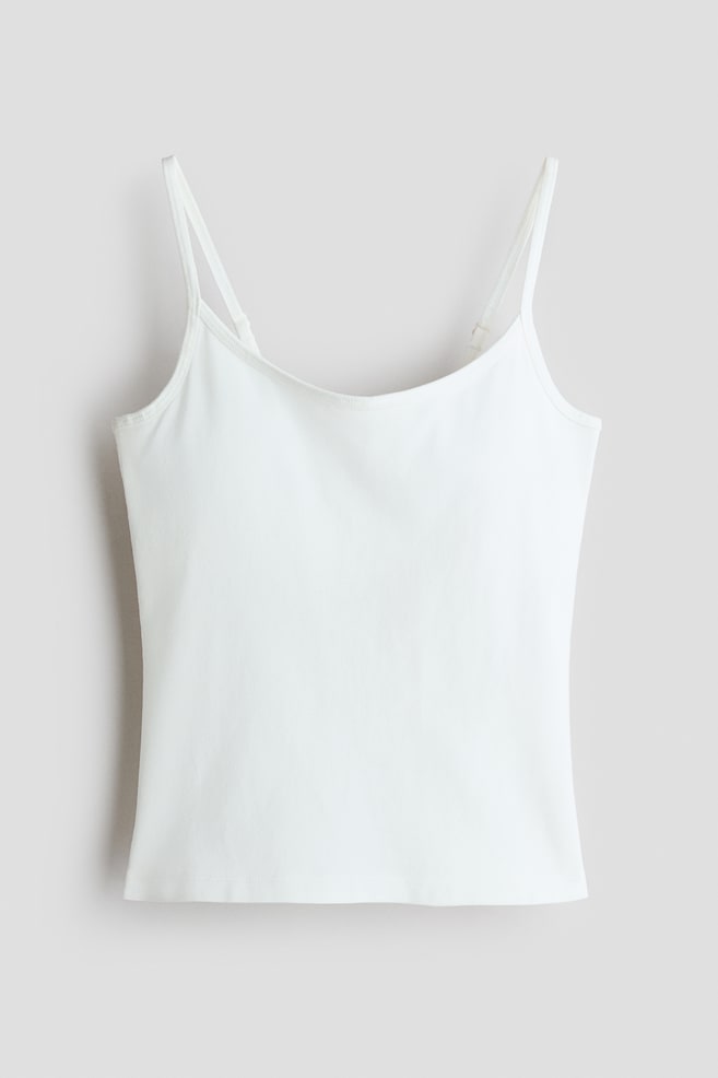 Padded straptop - Wit/Zwart/Bleekroze - 1